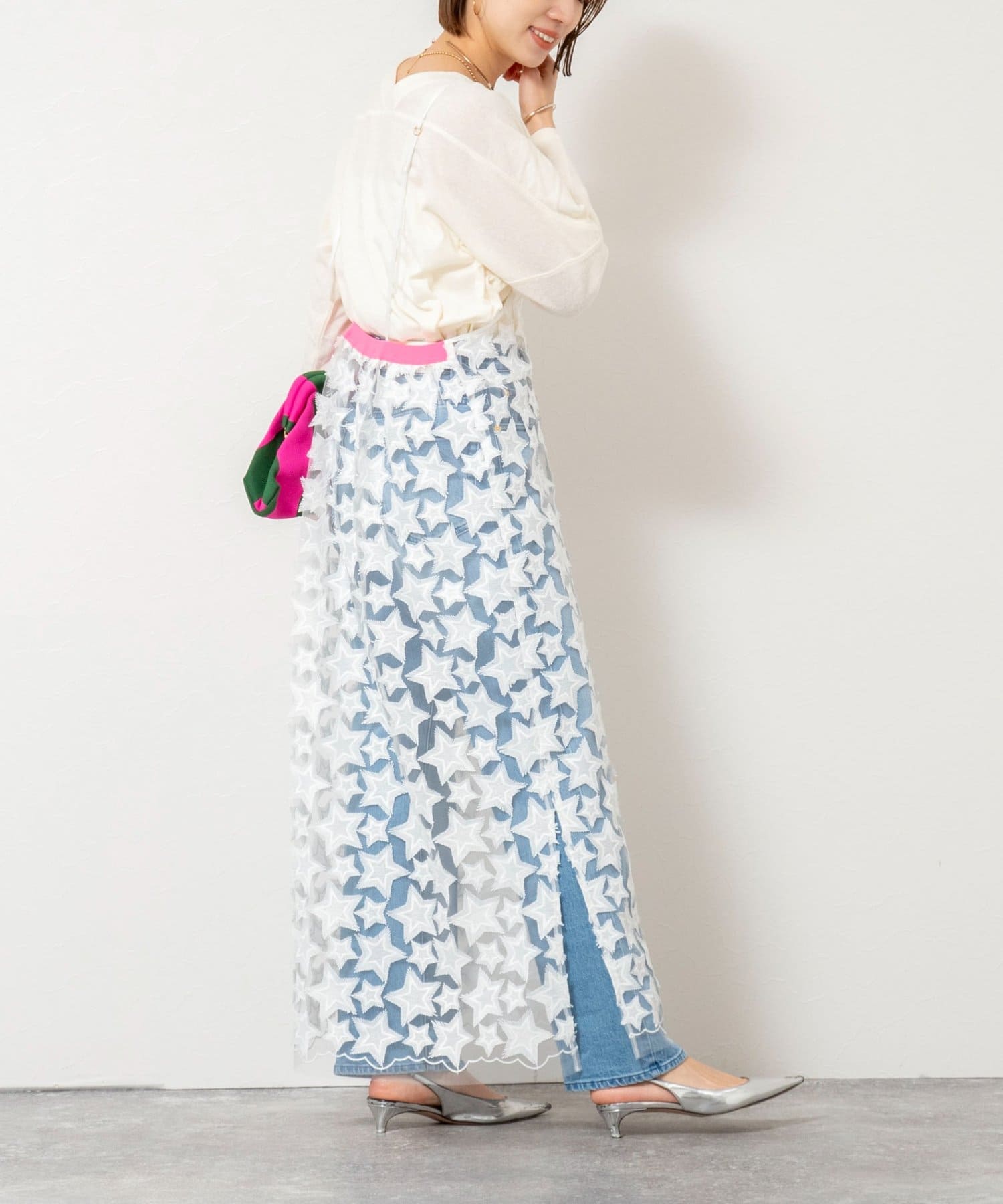 NOLLEY'S(ノーリーズ) 45th limited editionウォッシャブルスターフリンジキャミワンピ