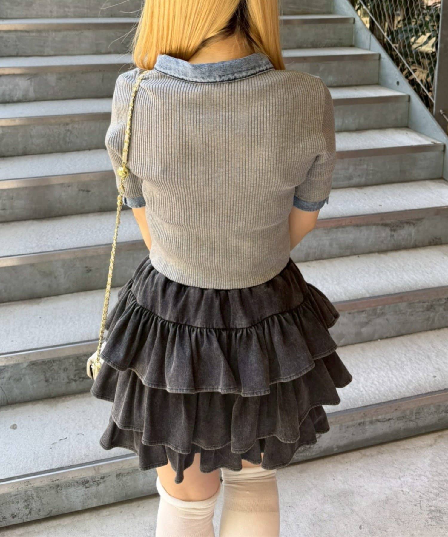 NICE CLAUP / OLIVE des OLIVE OUTLET(ナイスクラップ  / オリーブ デ オリーブ アウトレット) 【ANOTHER BRANCH】ティアードミニスカート