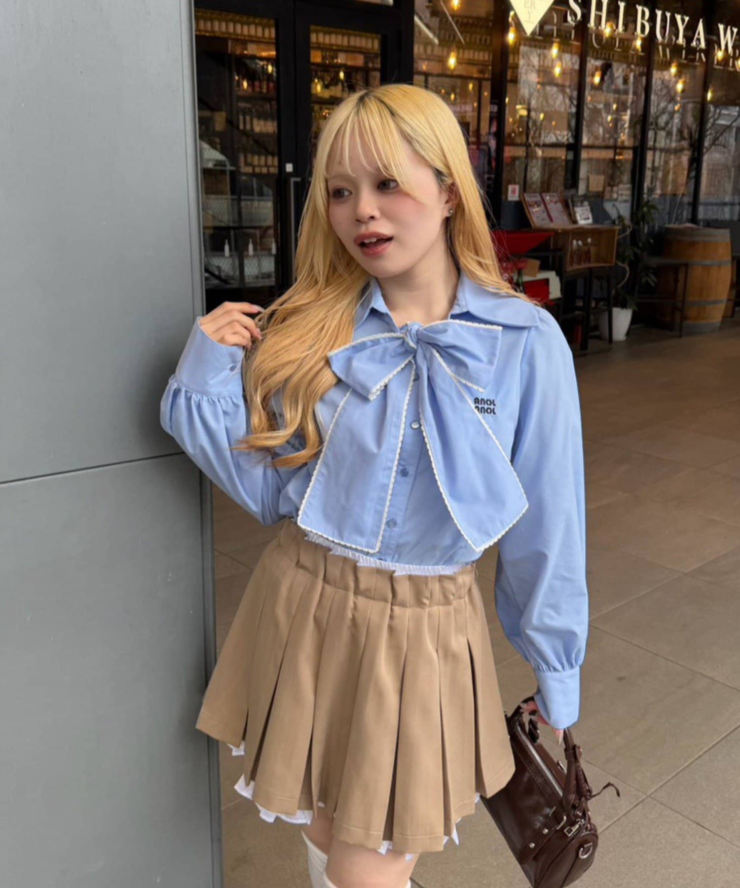 NICE CLAUP / OLIVE des OLIVE OUTLET(ナイスクラップ  / オリーブ デ オリーブ アウトレット) 【RMAF】ピコレースボウタイブラウス