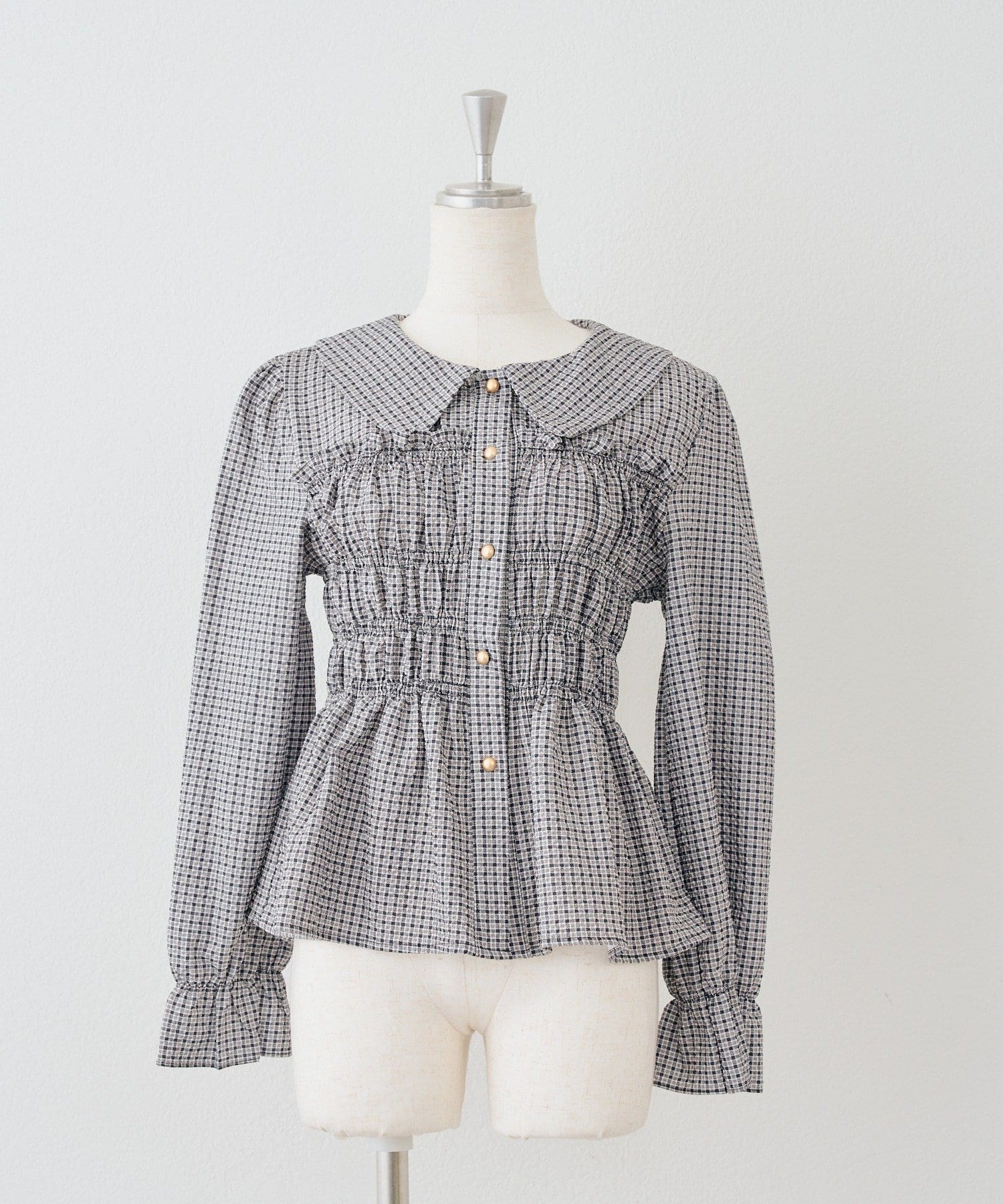 NICE CLAUP / OLIVE des OLIVE OUTLET(ナイスクラップ  / オリーブ デ オリーブ アウトレット) 【ANOTHER BRANCH】シャーリング衿付ブラウス