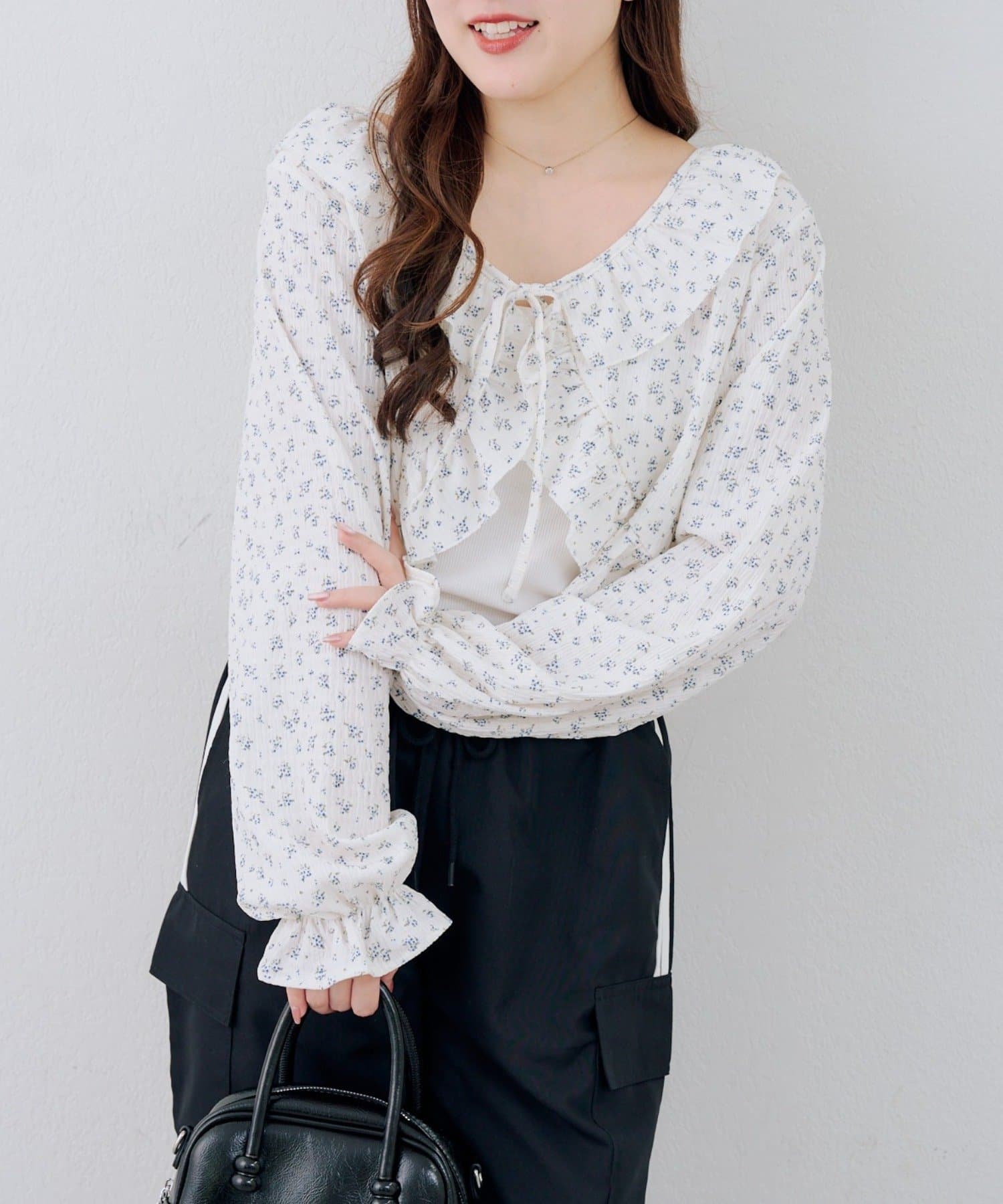 NICE CLAUP / OLIVE des OLIVE OUTLET(ナイスクラップ  / オリーブ デ オリーブ アウトレット) 【RMAF】ラッフルボレロカーディガン