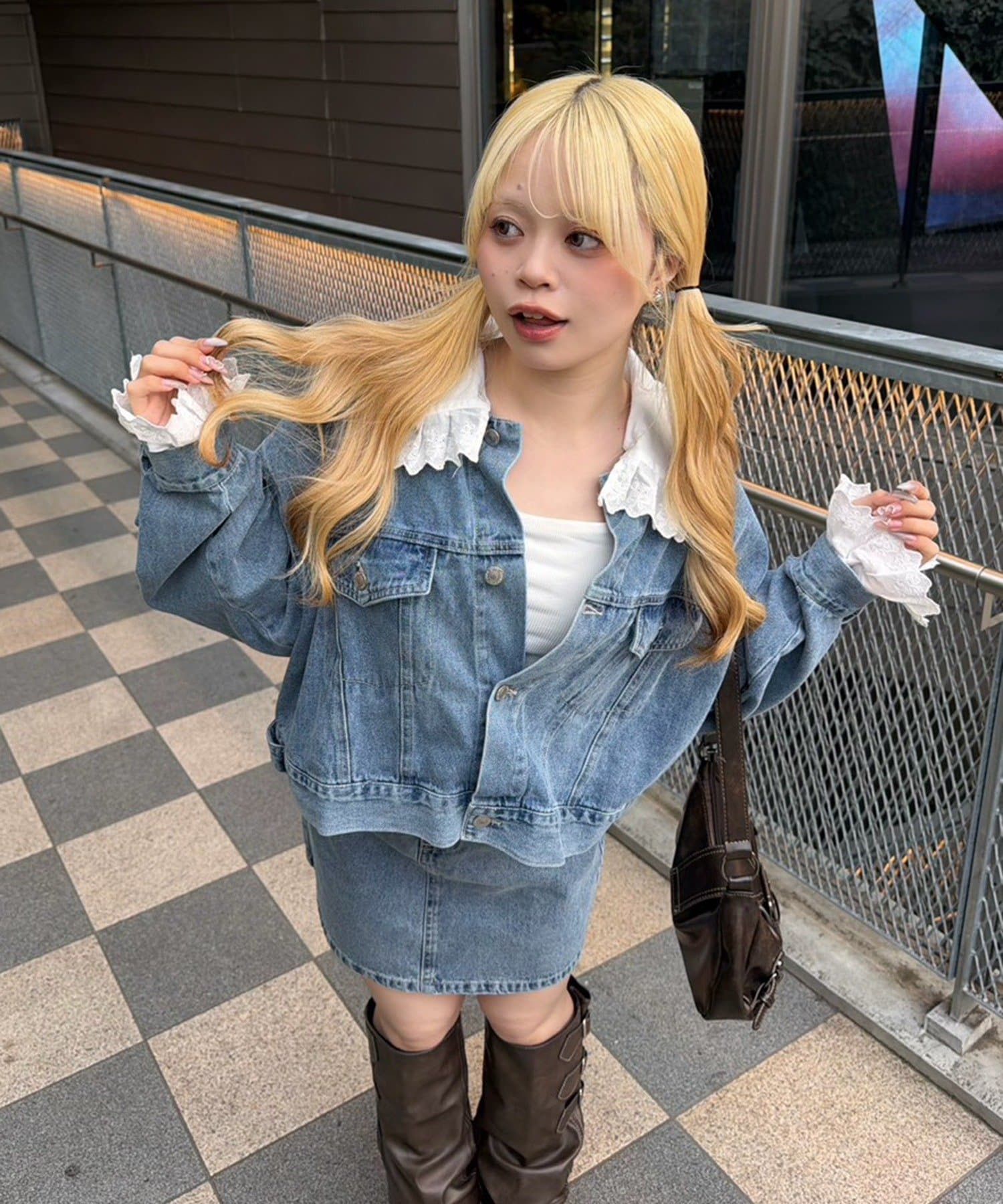 NICE CLAUP / OLIVE des OLIVE OUTLET(ナイスクラップ  / オリーブ デ オリーブ アウトレット) 【RMAF】レース取り外し可能！BIG衿Gジャン