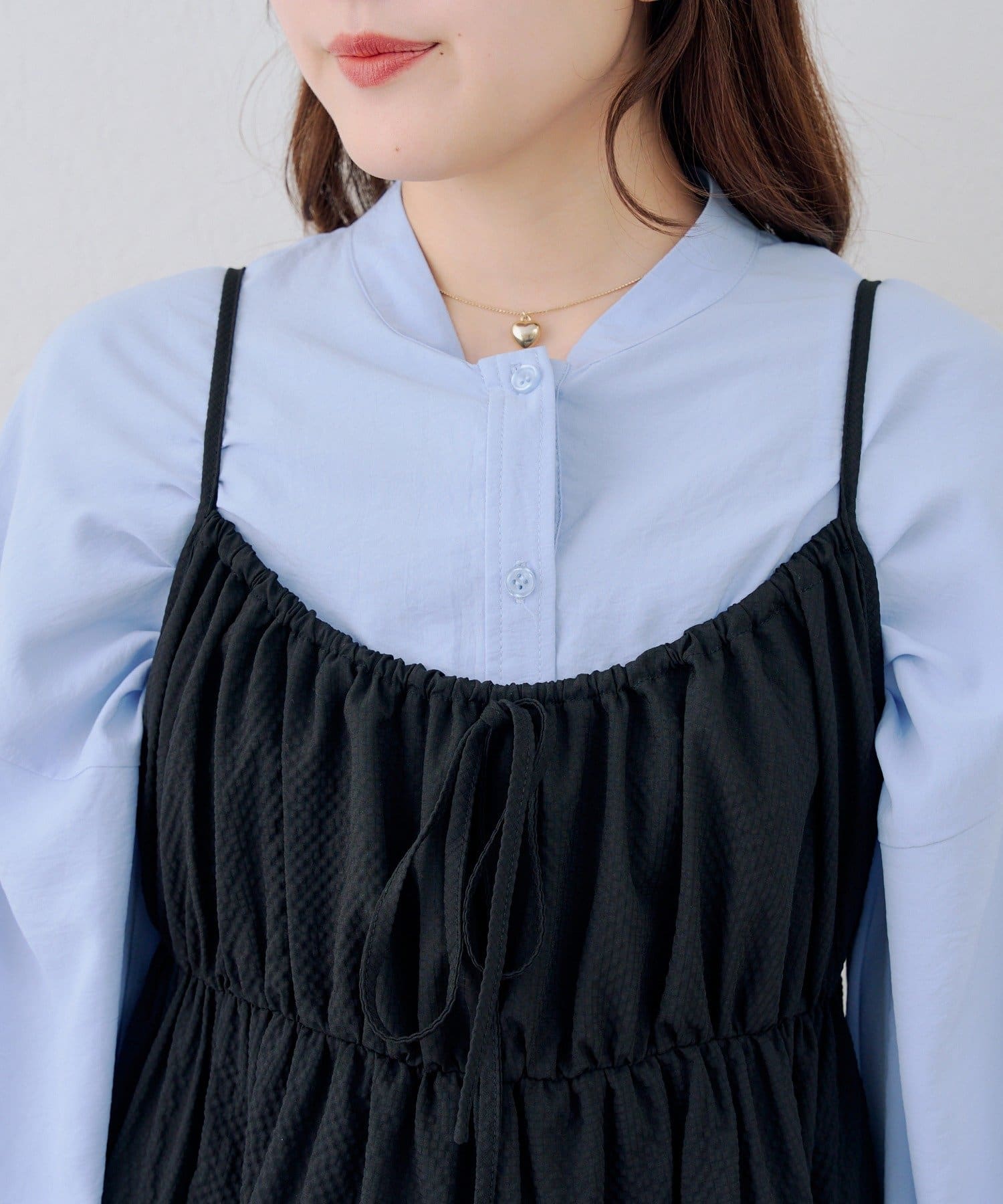 NICE CLAUP / OLIVE des OLIVE OUTLET(ナイスクラップ  / オリーブ デ オリーブ アウトレット) 【RMAF】ティアードチュニックワンピース