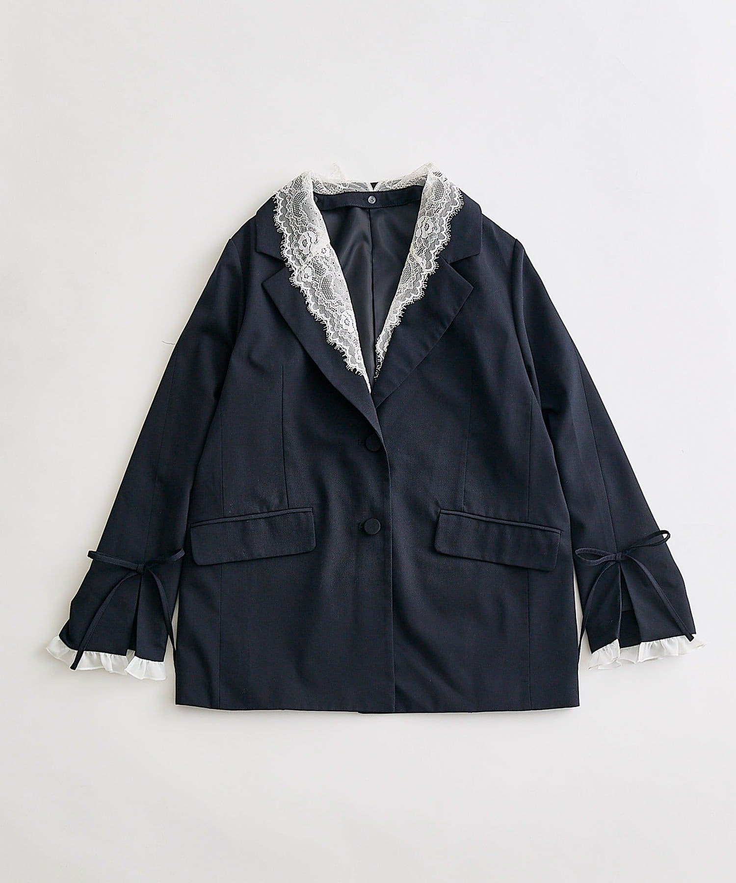 OLIVE des OLIVE(オリーブ デ オリーブ) レース衿ゆるたぽテーラードジャケット