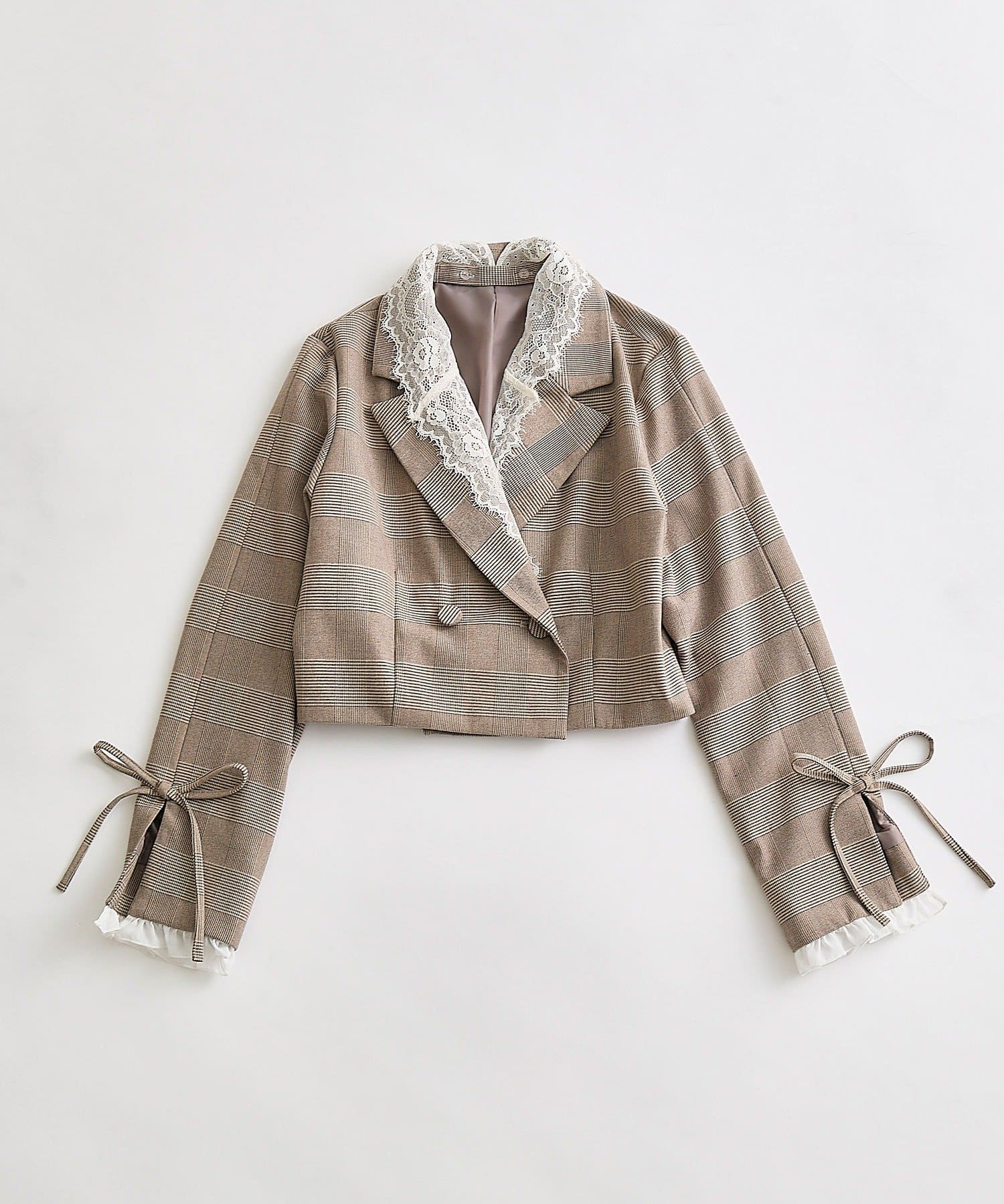 OLIVE des OLIVE(オリーブ デ オリーブ) レース衿ショート丈テーラードジャケット