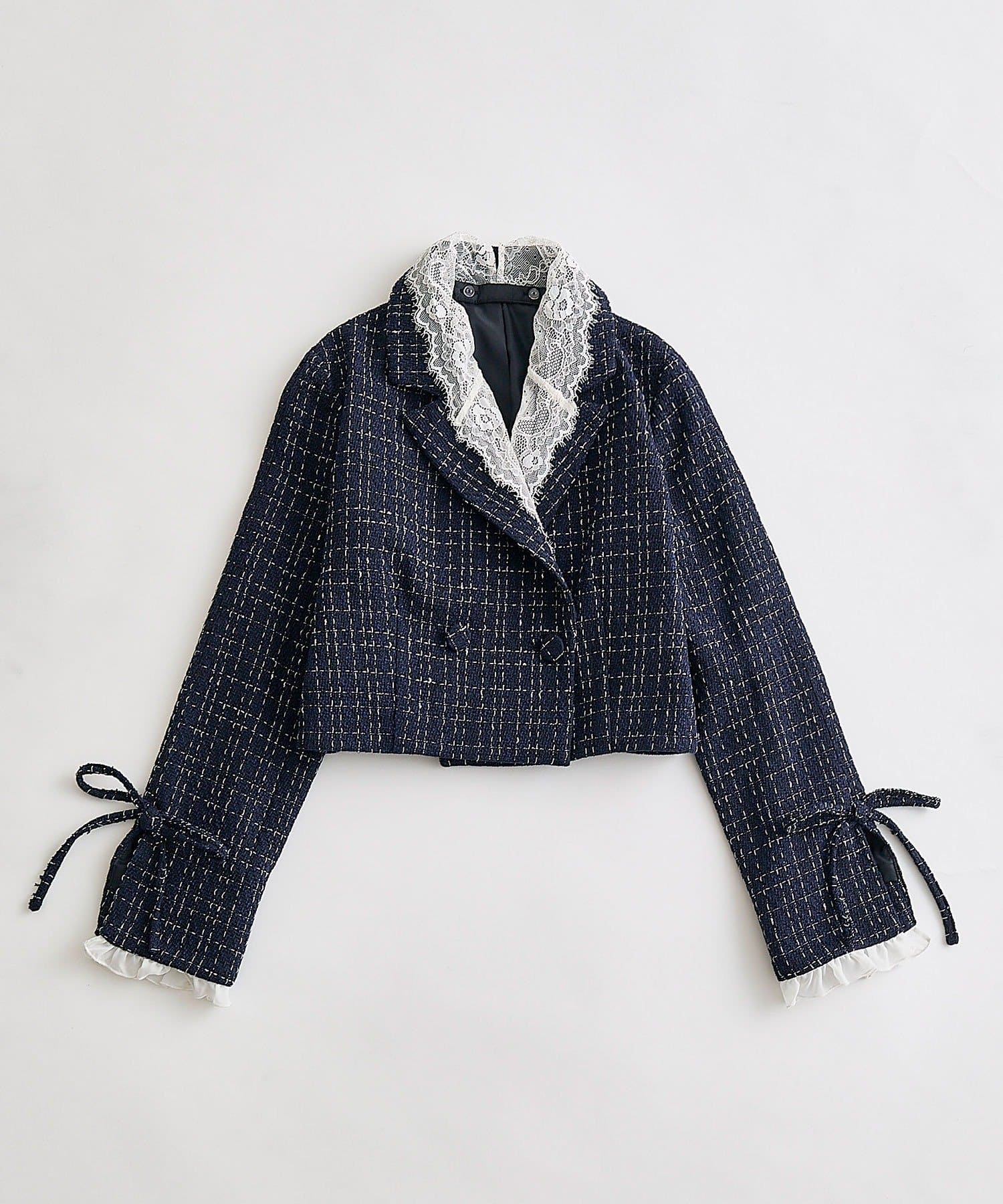 OLIVE des OLIVE(オリーブ デ オリーブ) レース衿ショート丈テーラードジャケット