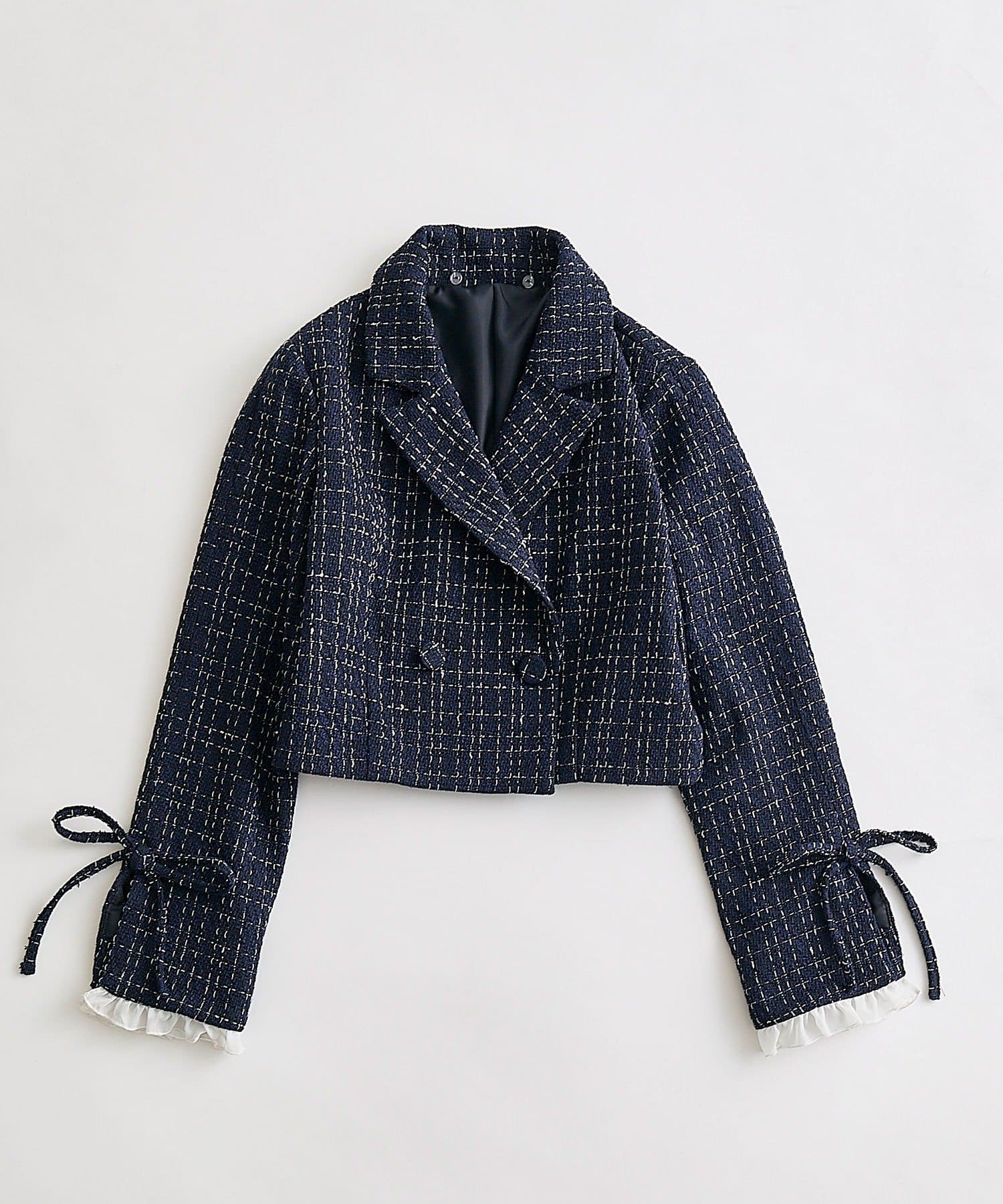 OLIVE des OLIVE(オリーブ デ オリーブ) レース衿ショート丈テーラードジャケット