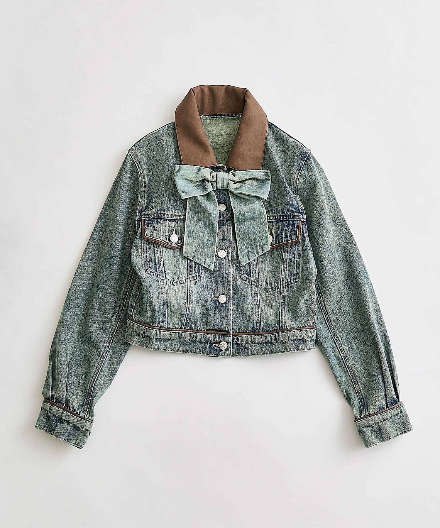 OLIVE des OLIVE(オリーブ デ オリーブ) 合皮衿Gジャン