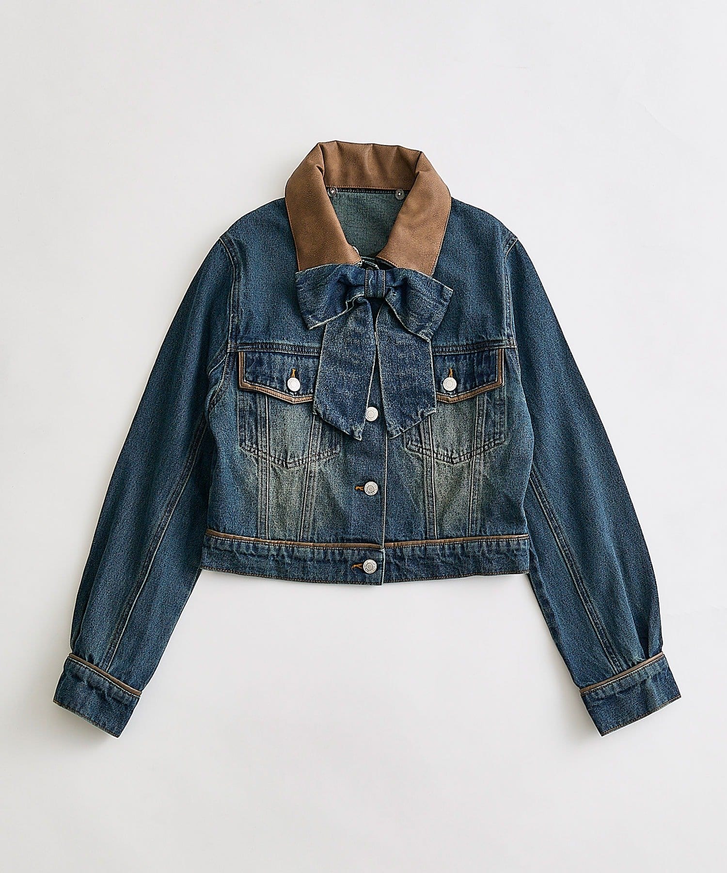 OLIVE des OLIVE(オリーブ デ オリーブ) 合皮衿Gジャン