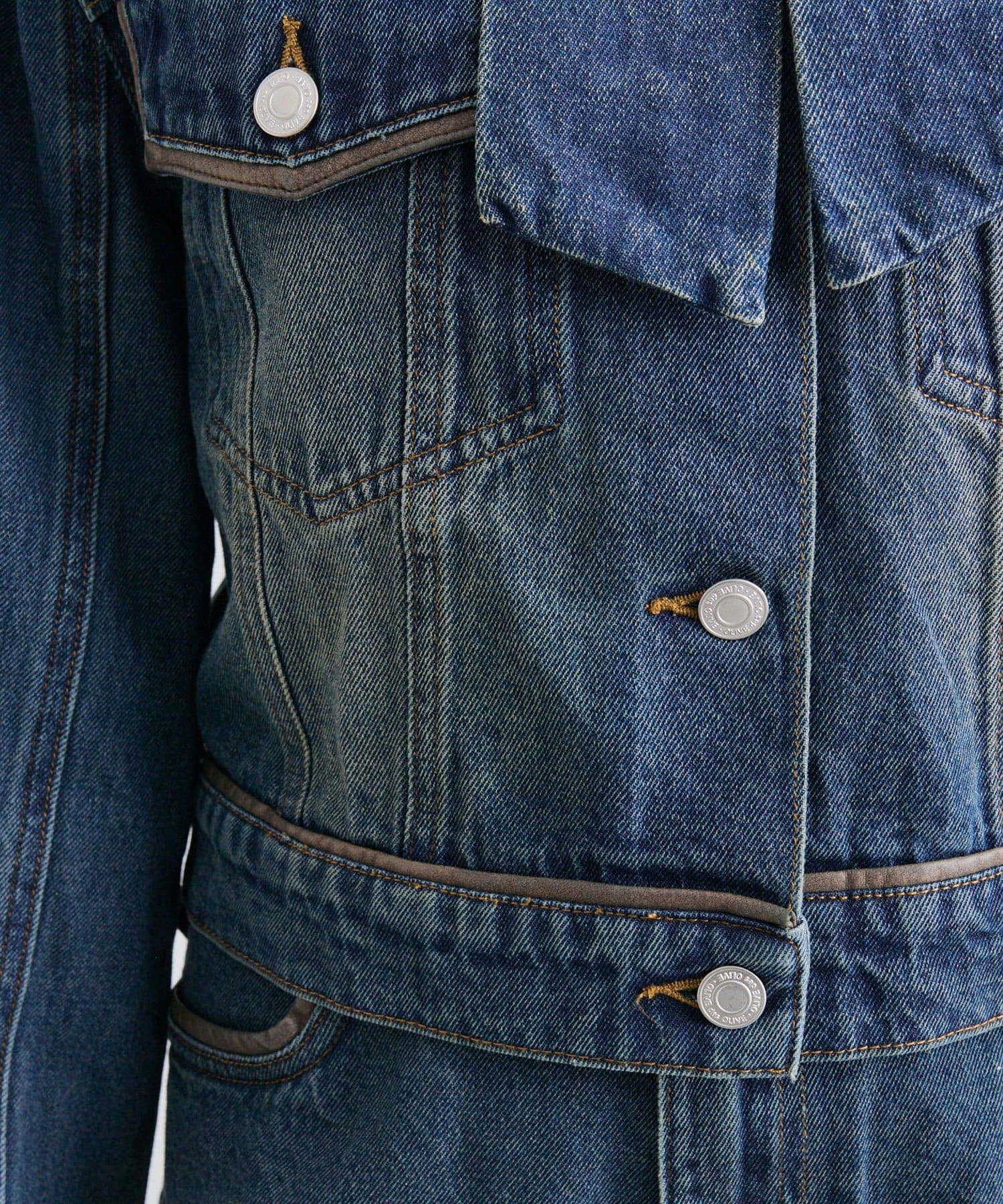 OLIVE des OLIVE(オリーブ デ オリーブ) 合皮衿Gジャン