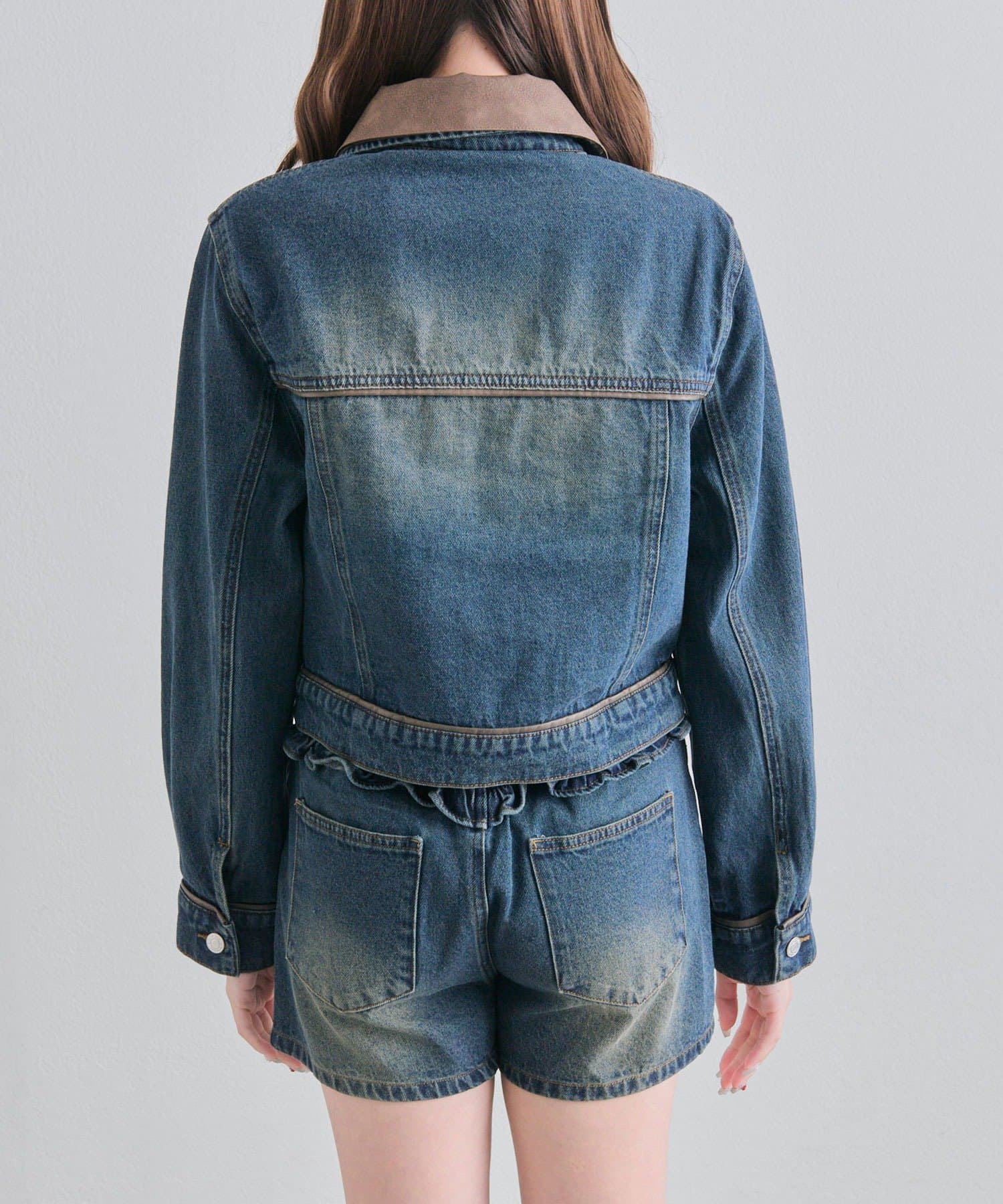 OLIVE des OLIVE(オリーブ デ オリーブ) 合皮衿Gジャン