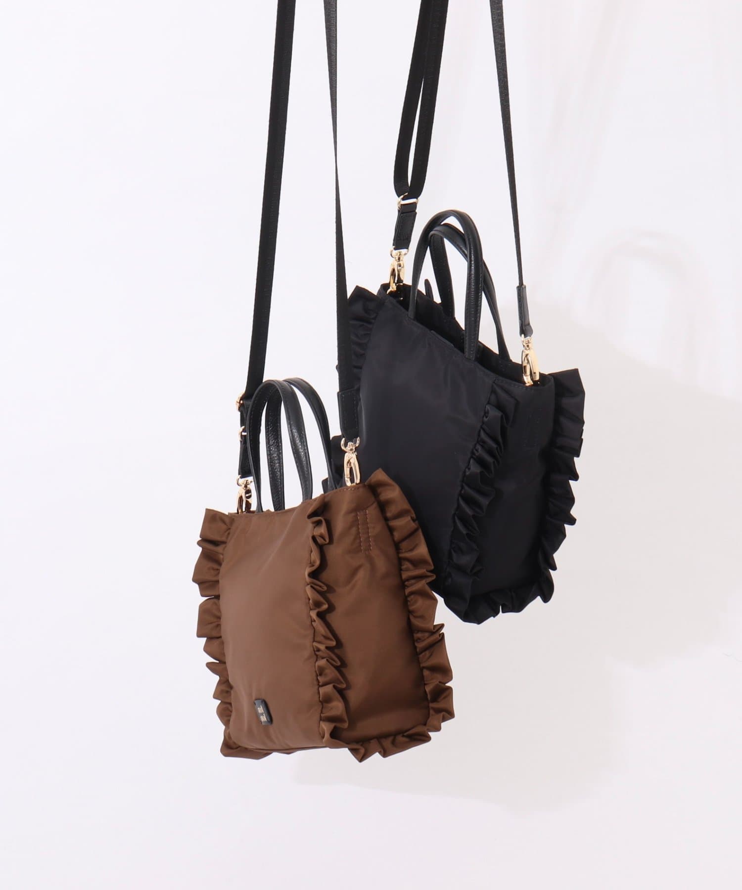 NOLLEY'S(ノーリーズ) 【nolnol/ノルノル】ナイロンフリルミニトートバッグ