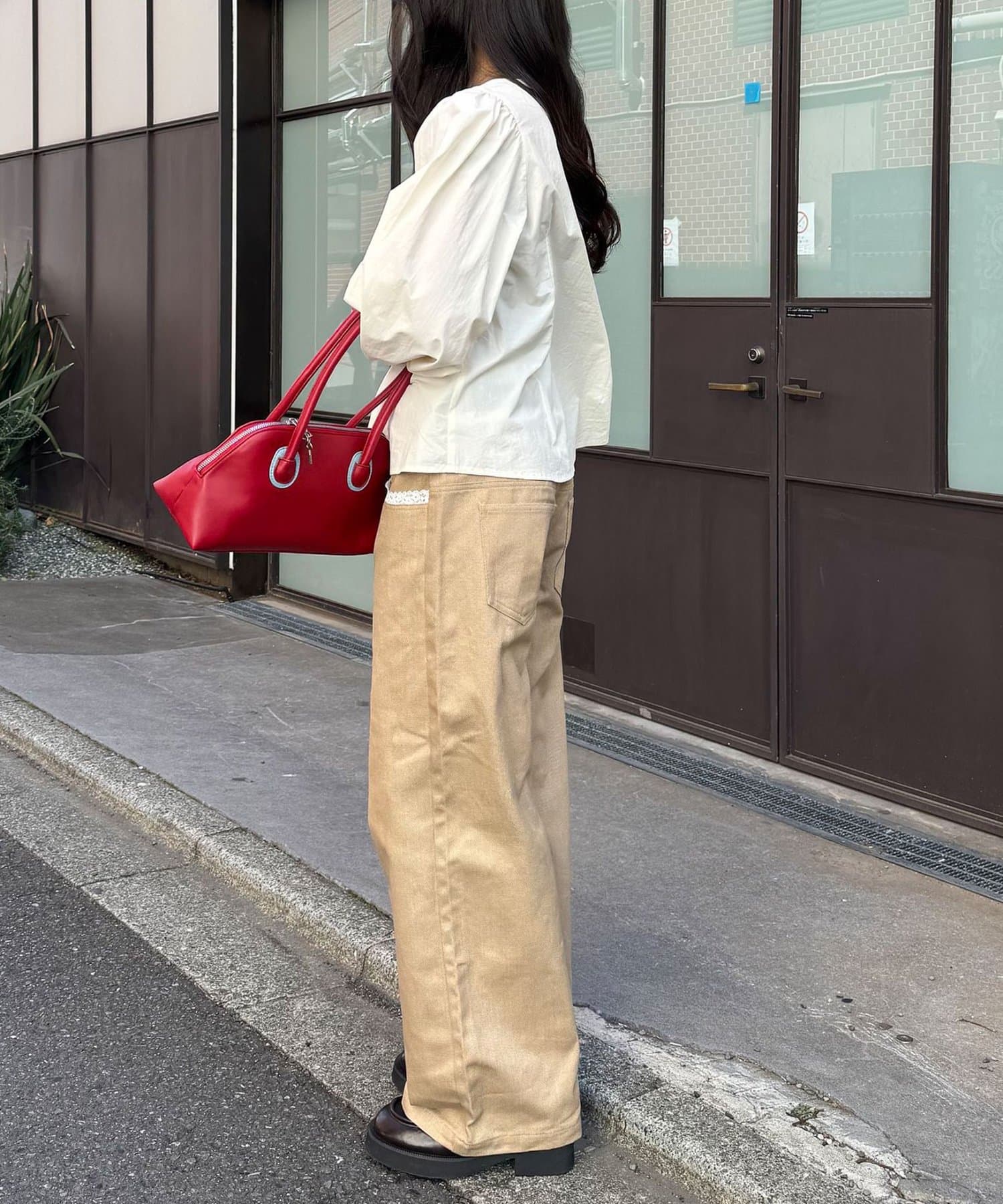 CIAOPANIC(チャオパニック) 【neutral by ciaopanic】スクエアネックシャーリングブラウス