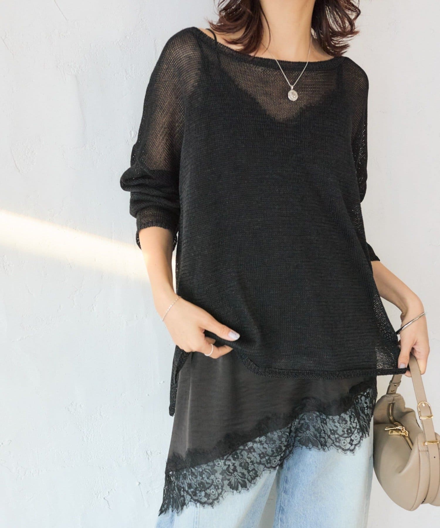 RIVE DROITE(リヴドロワ) 予約【鮮度抜群】バイアスヘムレースキャミソール/3月下旬お届け予定