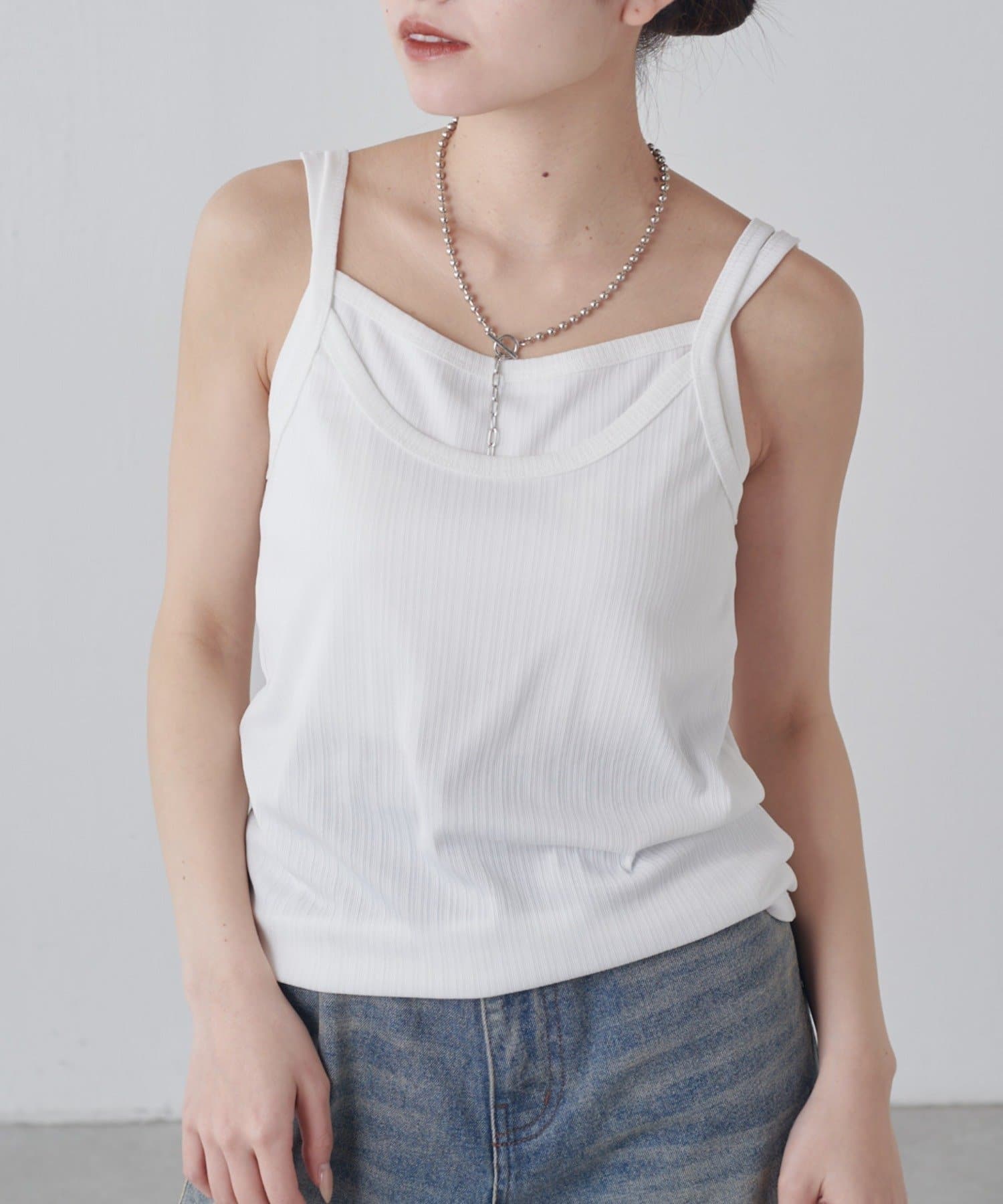 Lui's(ルイス) レイヤード風カップ付きタンクトップ