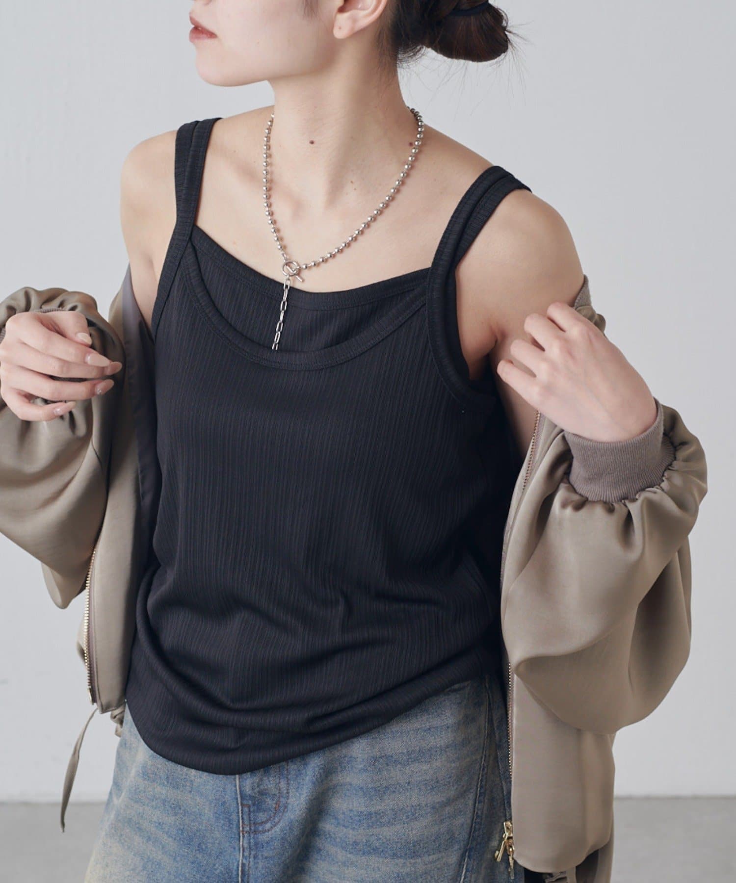 Lui's(ルイス) レイヤード風カップ付きタンクトップ