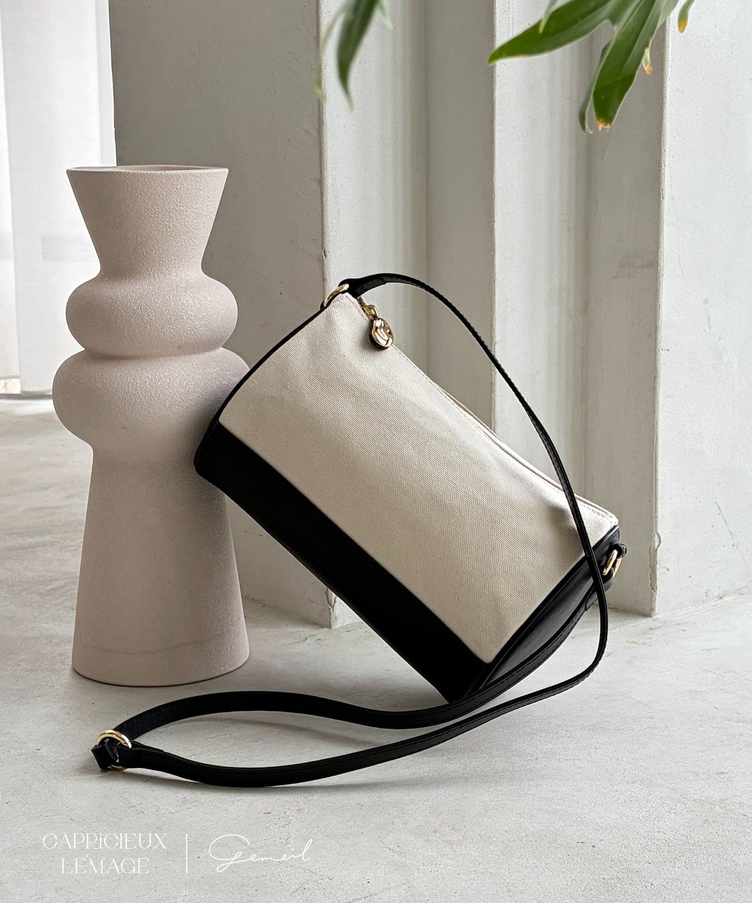 CAPRICIEUX LE'MAGE(カプリシュレマージュ) 【LE'MAGE×gemeilコラボ】3WAYキャンバスエッグショルダーバッグ