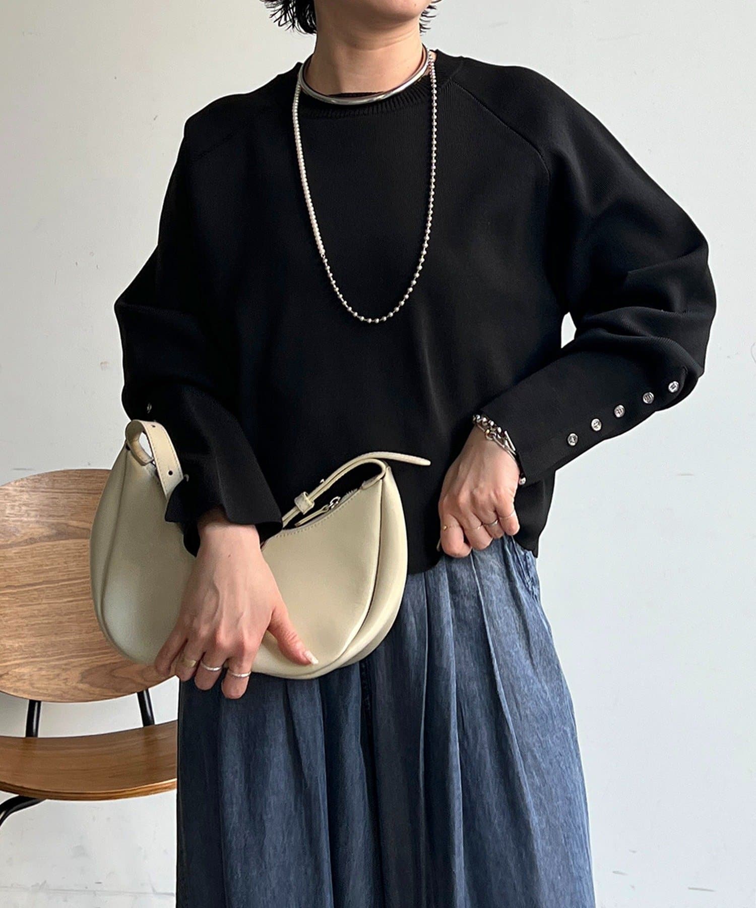 un dix cors(アンディコール) ランタンスリーブニット