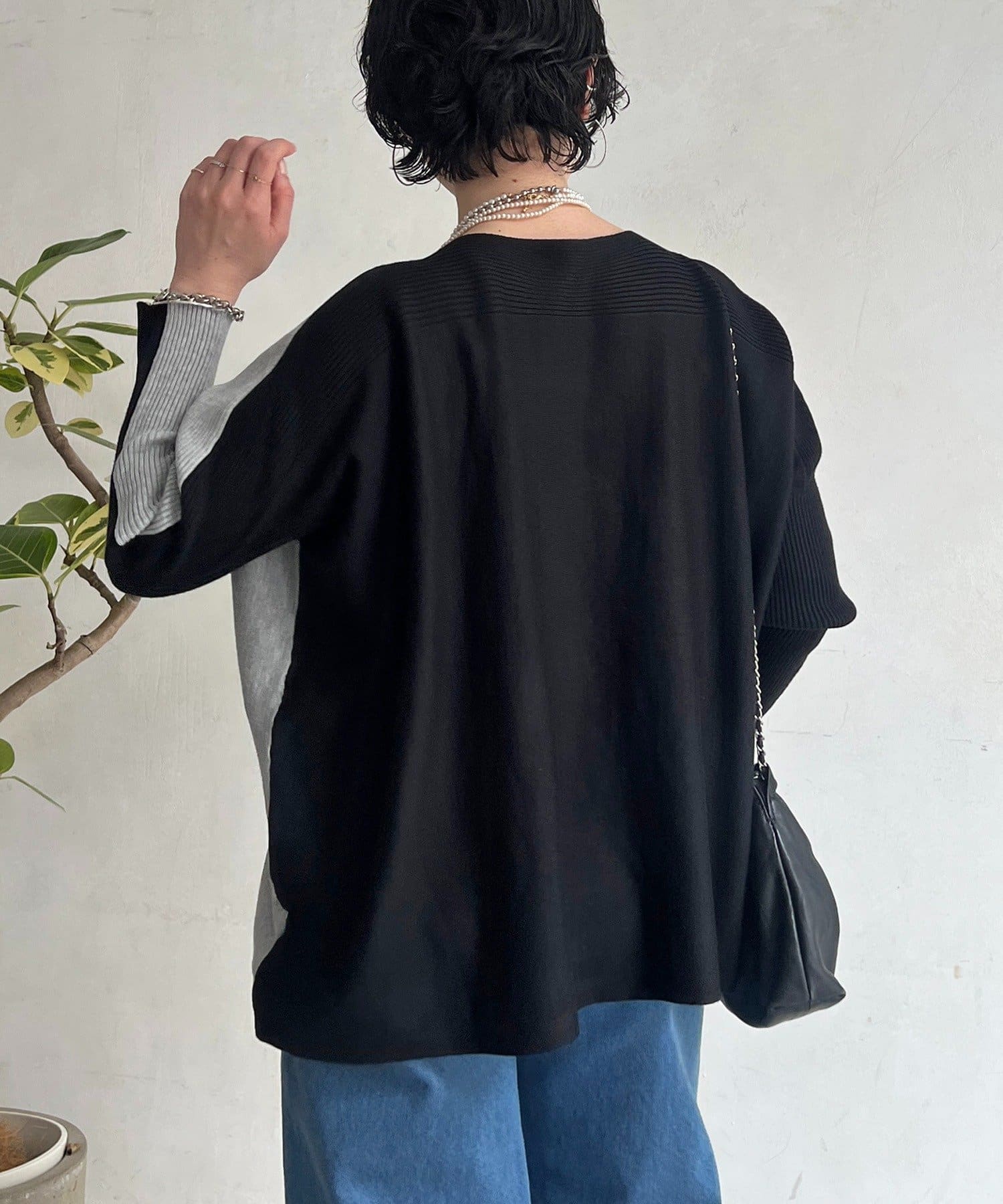 un dix cors(アンディコール) バイカラーニットプルオーバー