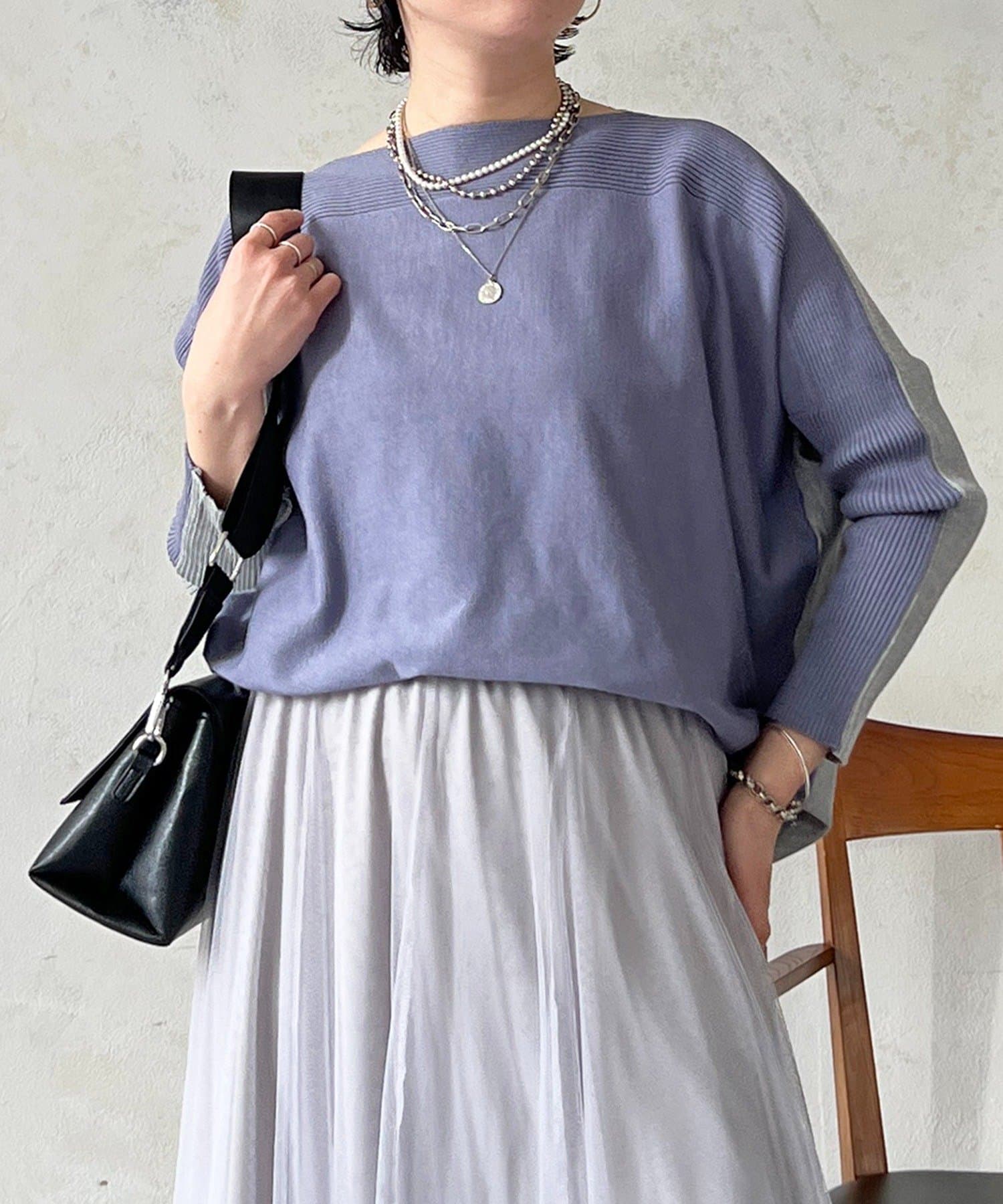 un dix cors(アンディコール) バイカラーニットプルオーバー