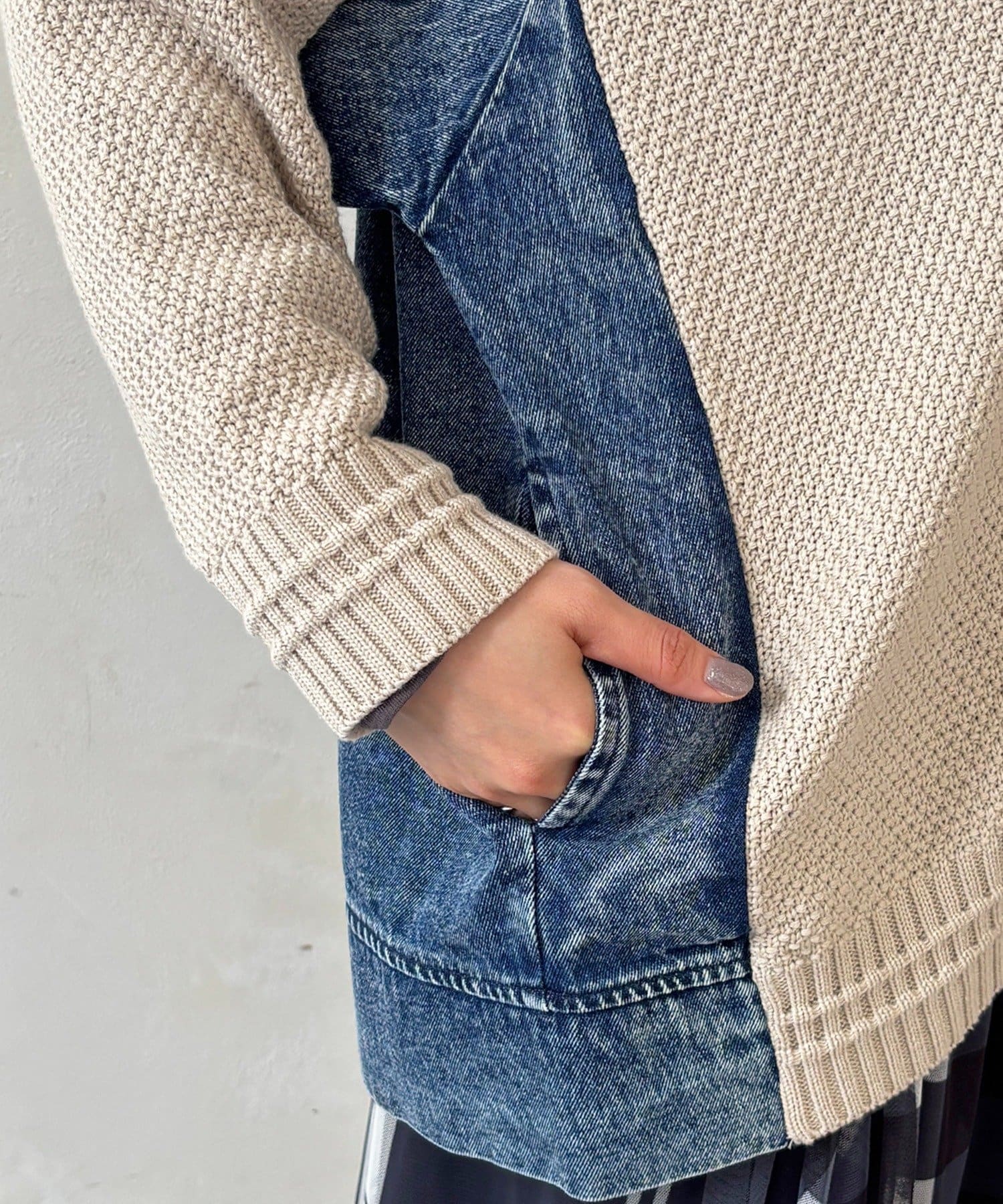 un dix cors(アンディコール) デニムコンビニットジップカーデ