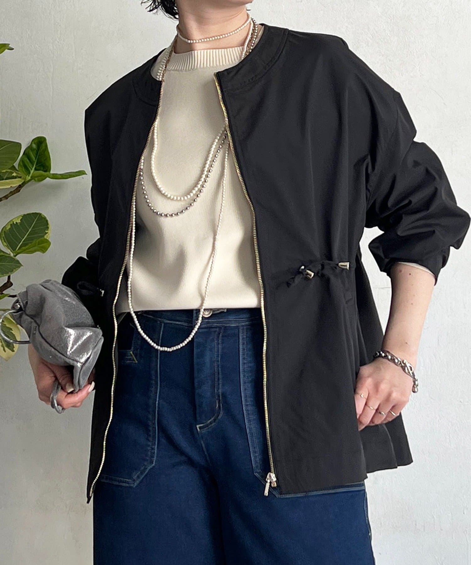 un dix cors(アンディコール) メモリータフタノーカラーブルゾン