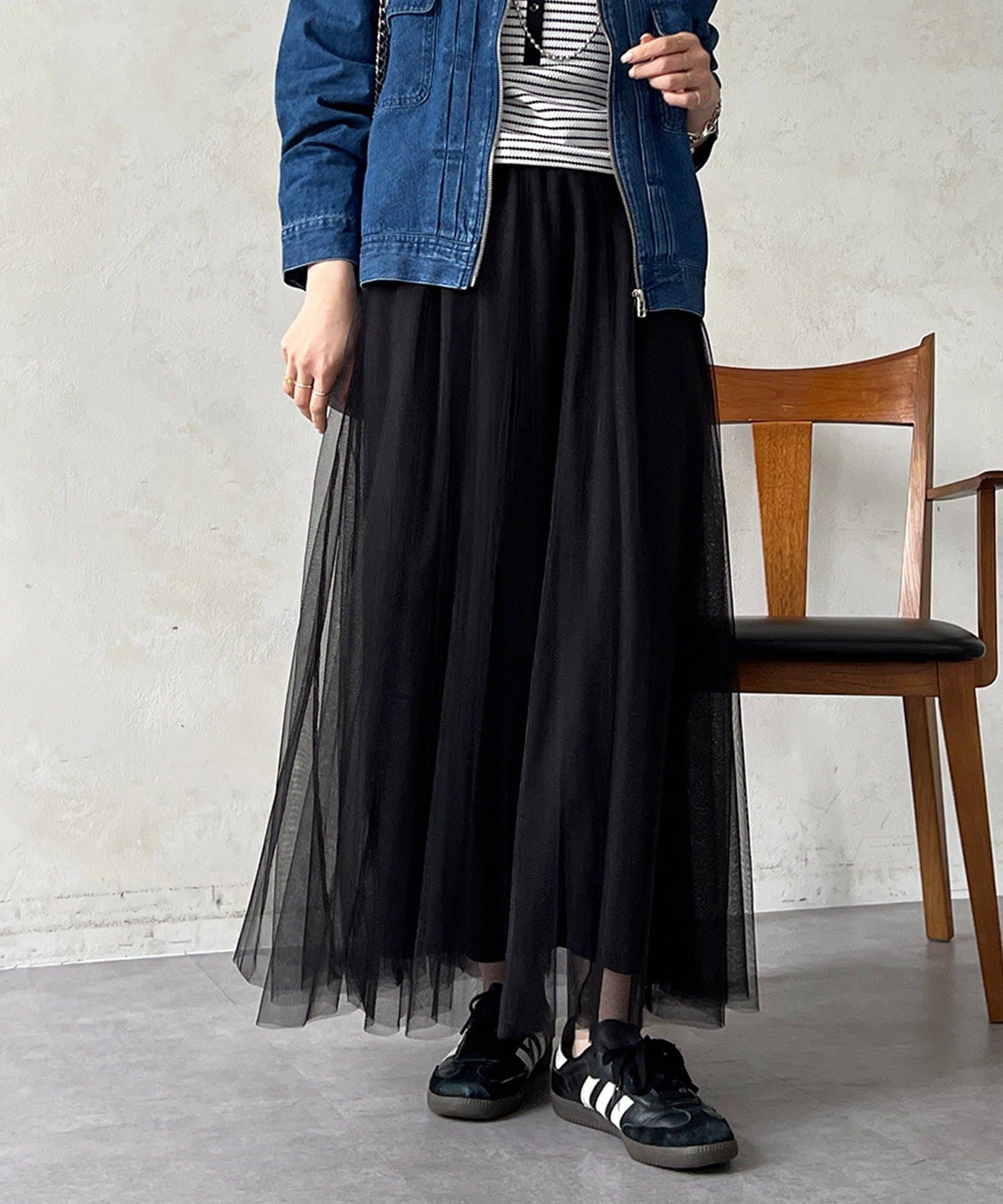 un dix cors(アンディコール) チュールパネルスカート