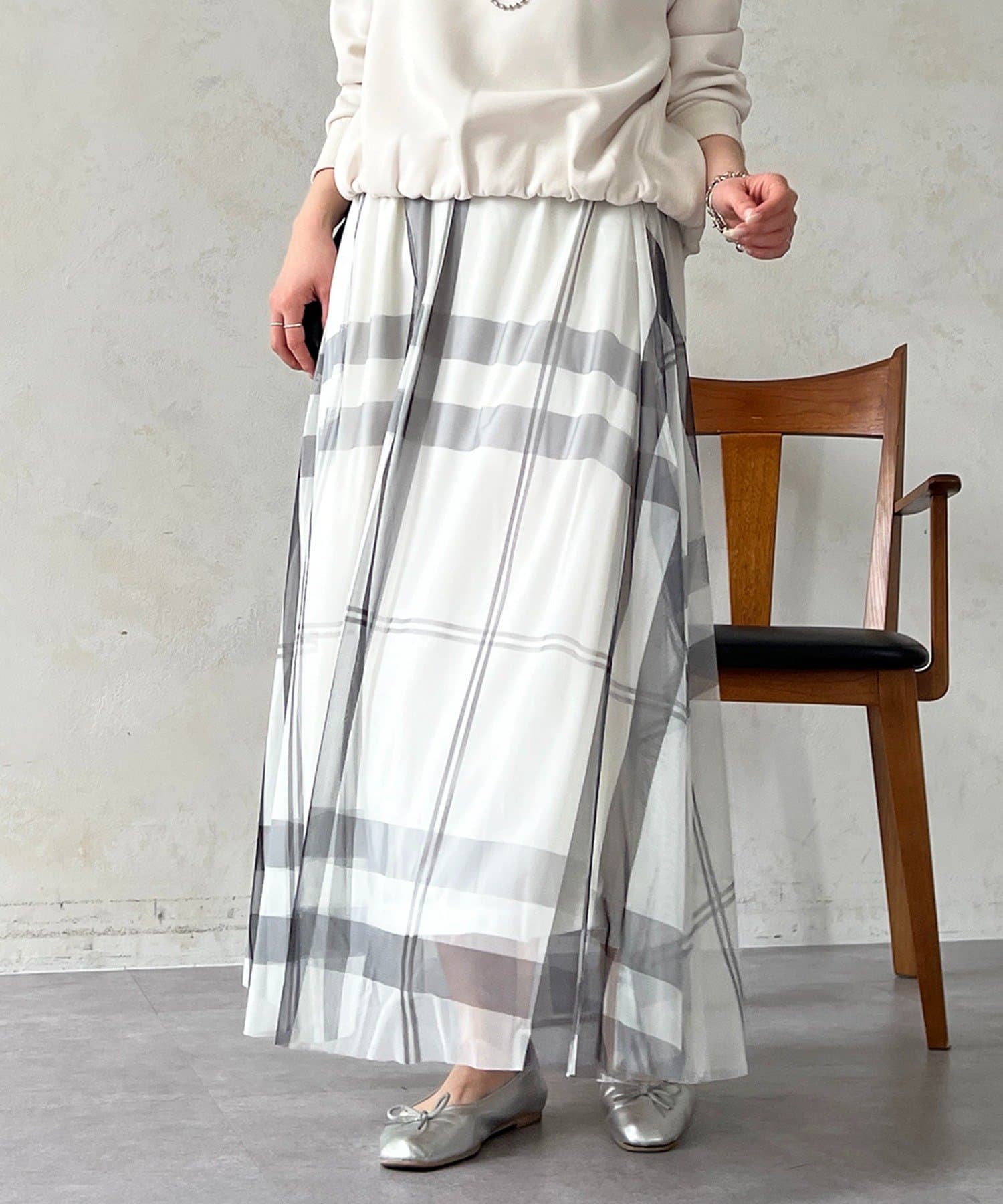 un dix cors(アンディコール) チュールパネルスカート