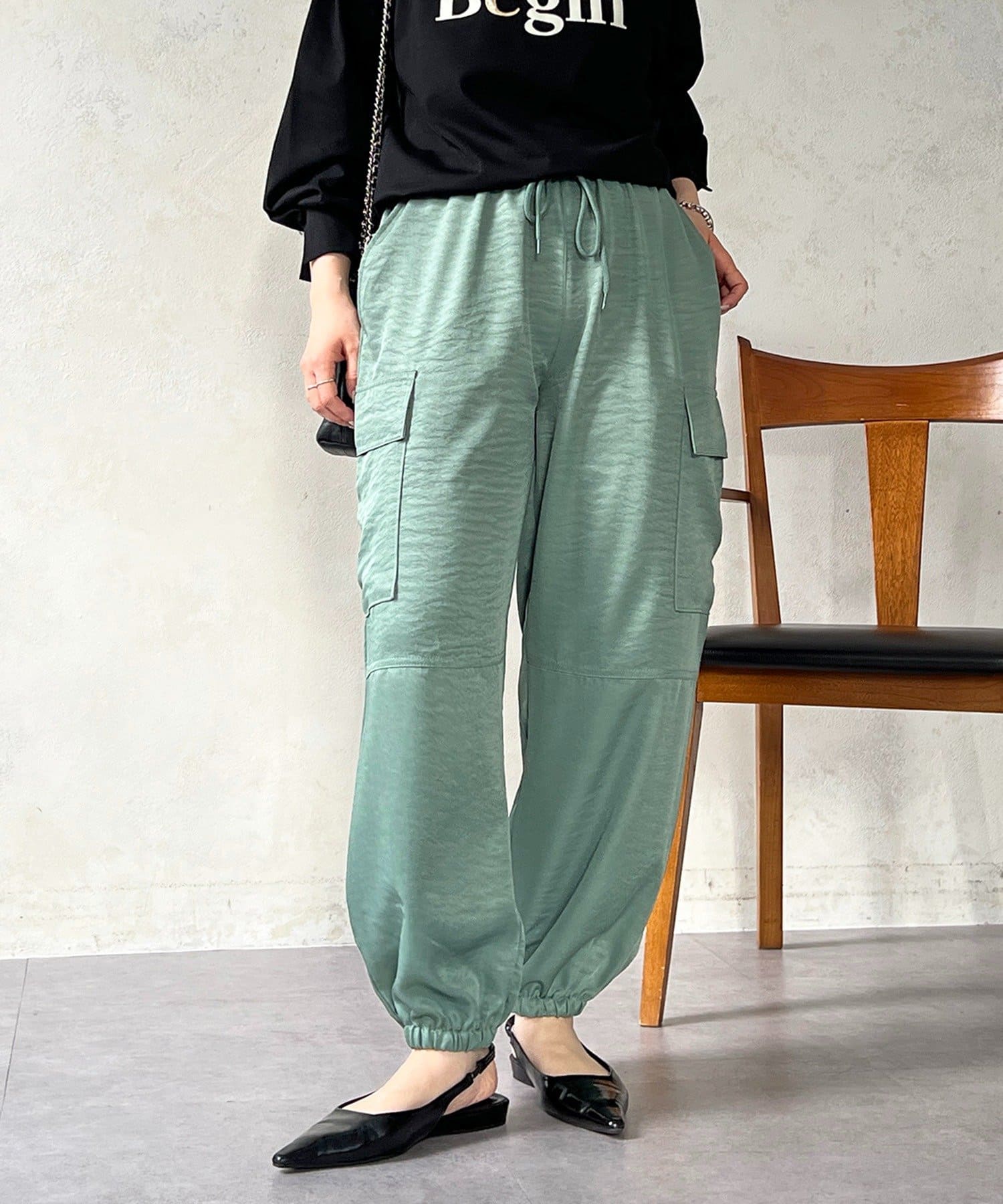 un dix cors(アンディコール) ヴィンテージサテンカーゴパンツ