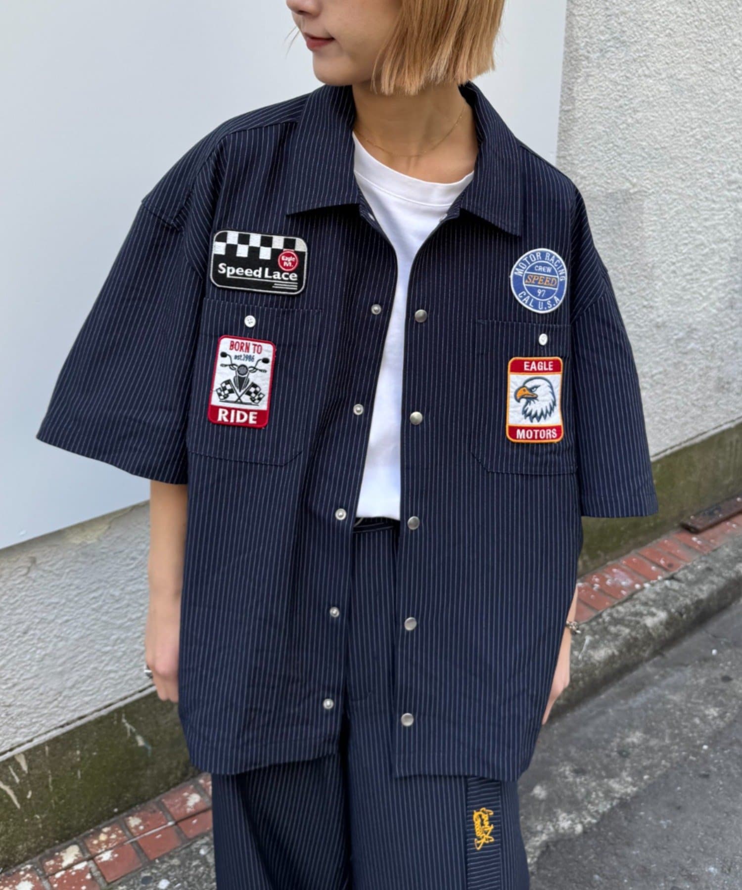 CIAOPANIC TYPY(チャオパニックティピー) 【SOUNDS GOOOOD】ワッペンストライプシャツ