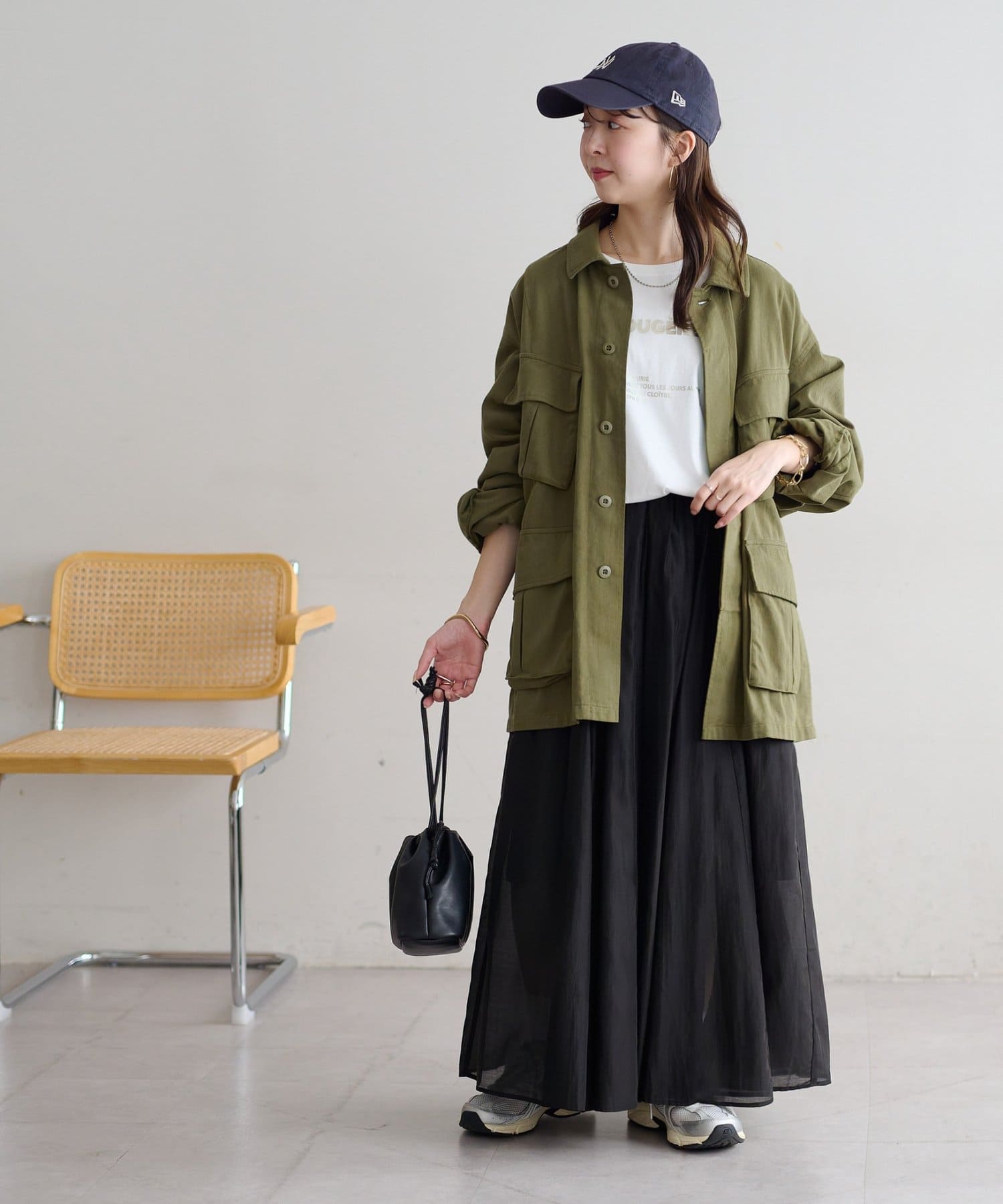 DISCOAT(ディスコート) シャイニーギャザーフレアスカート