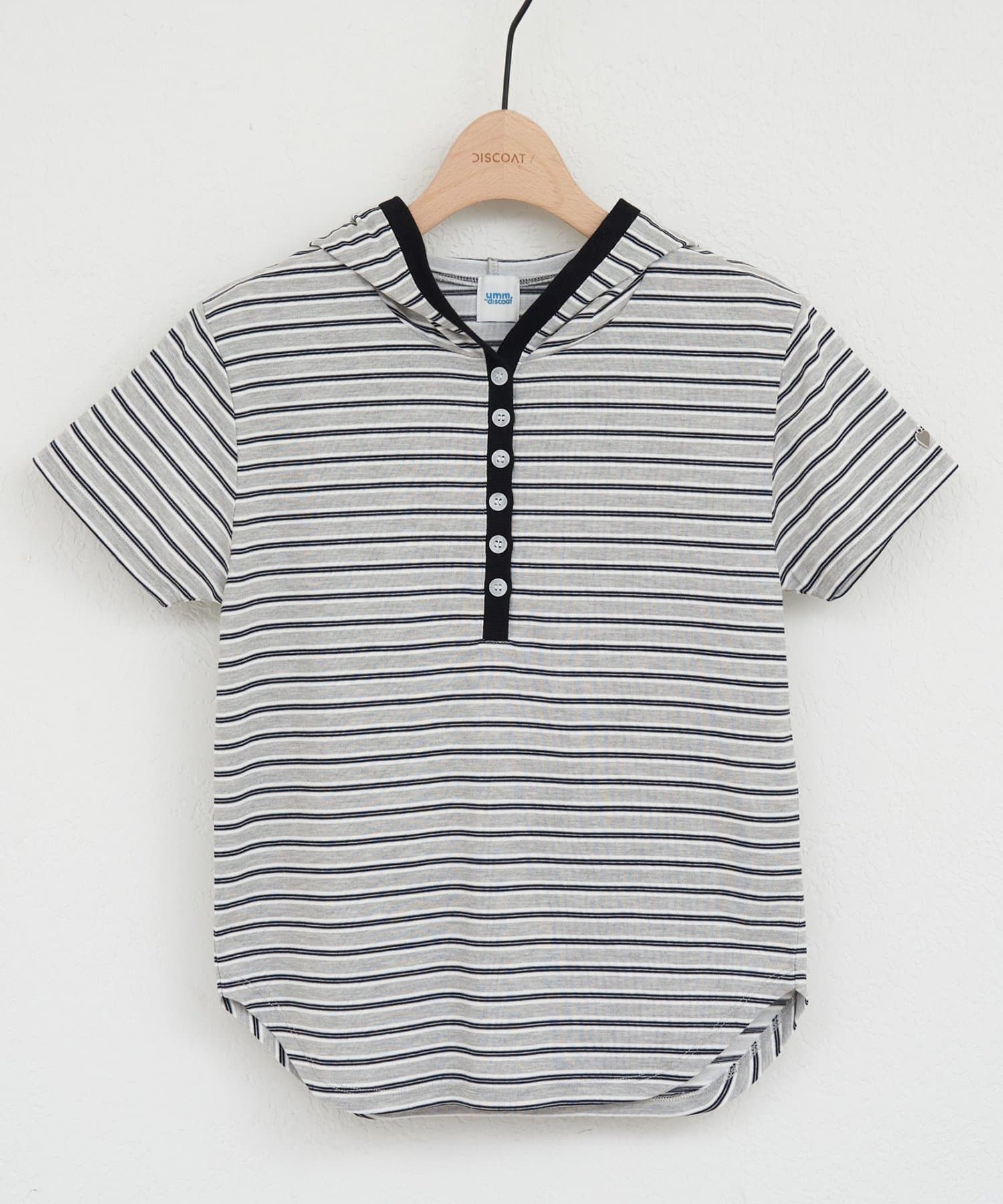 DISCOAT(ディスコート) 【umm.】マルチボーダーフードTシャツ