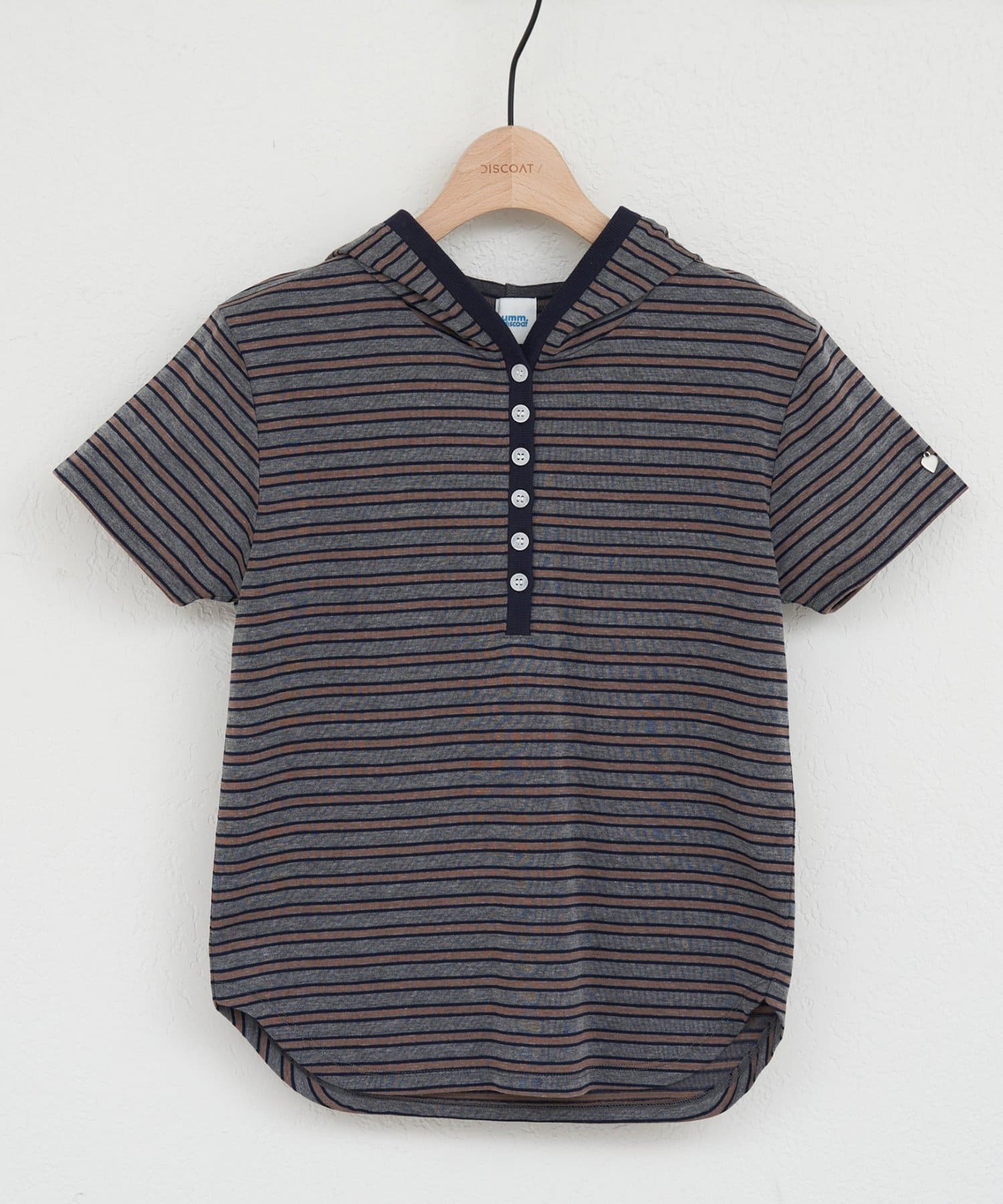 DISCOAT(ディスコート) 【umm.】マルチボーダーフードTシャツ