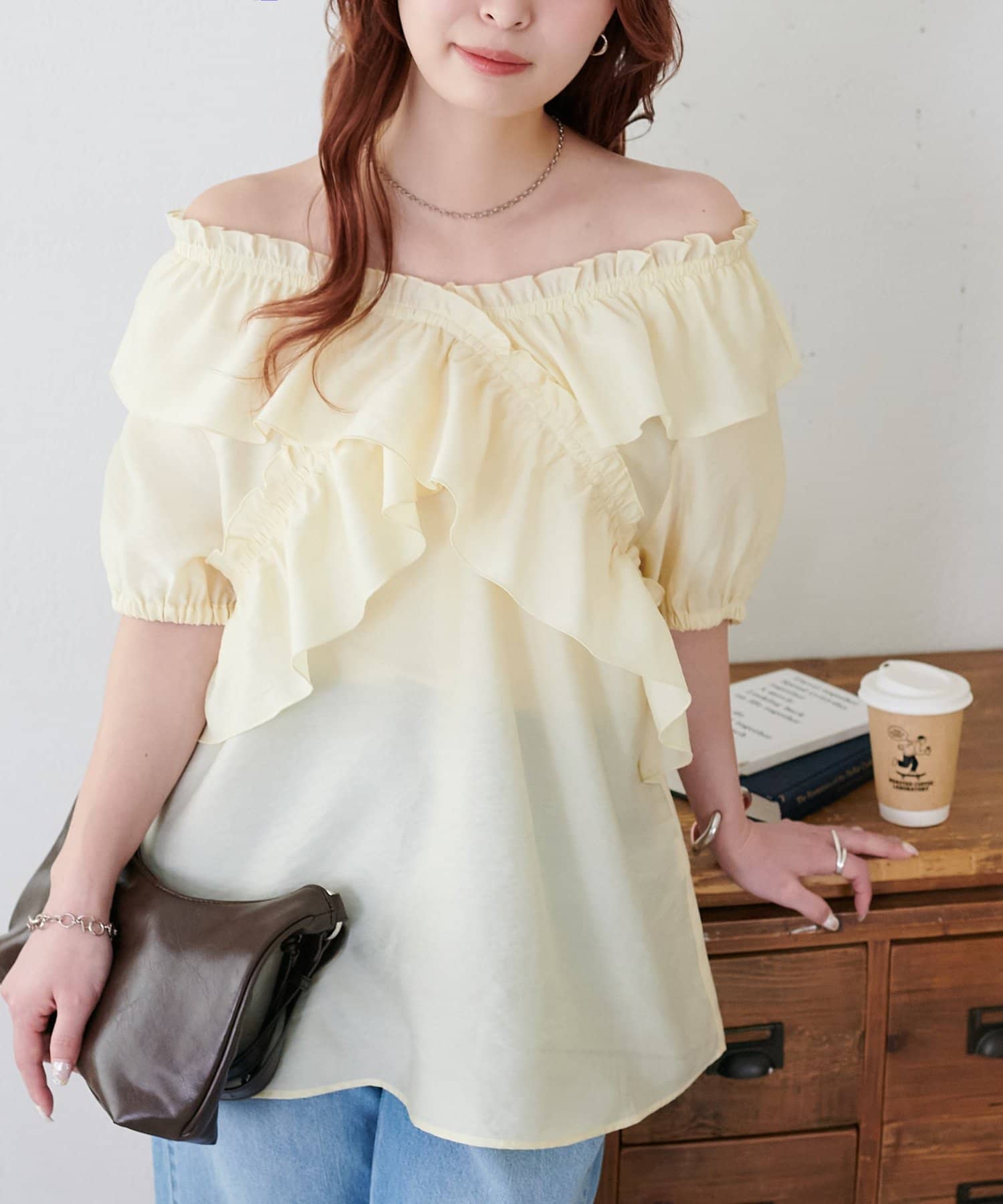 DISCOAT(ディスコート) 【WEB限定】クロスフリルブラウス