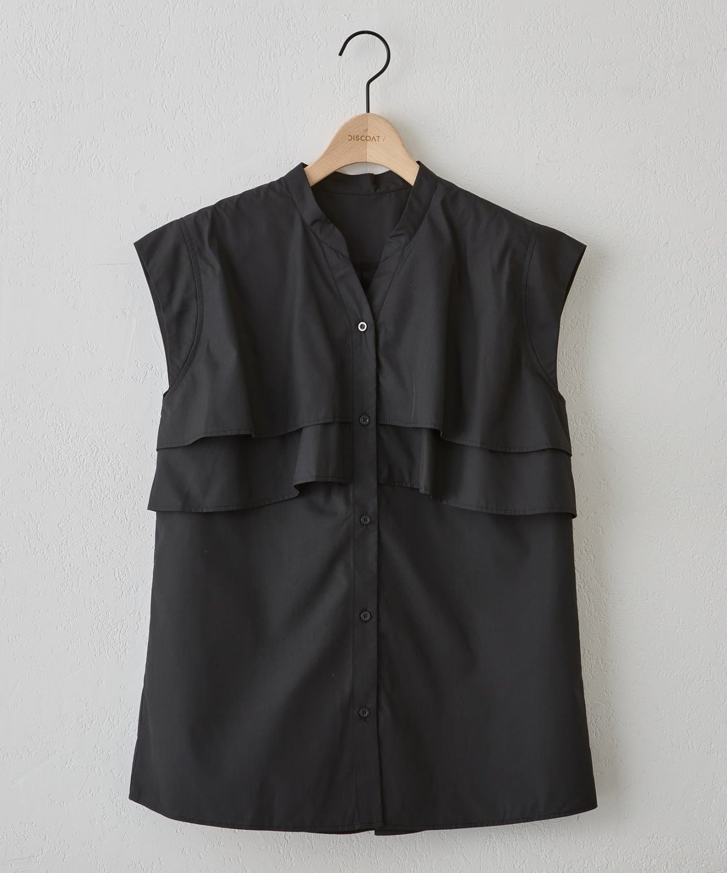 DISCOAT(ディスコート) 【WEB限定】ヨークフリルノースリブラウス