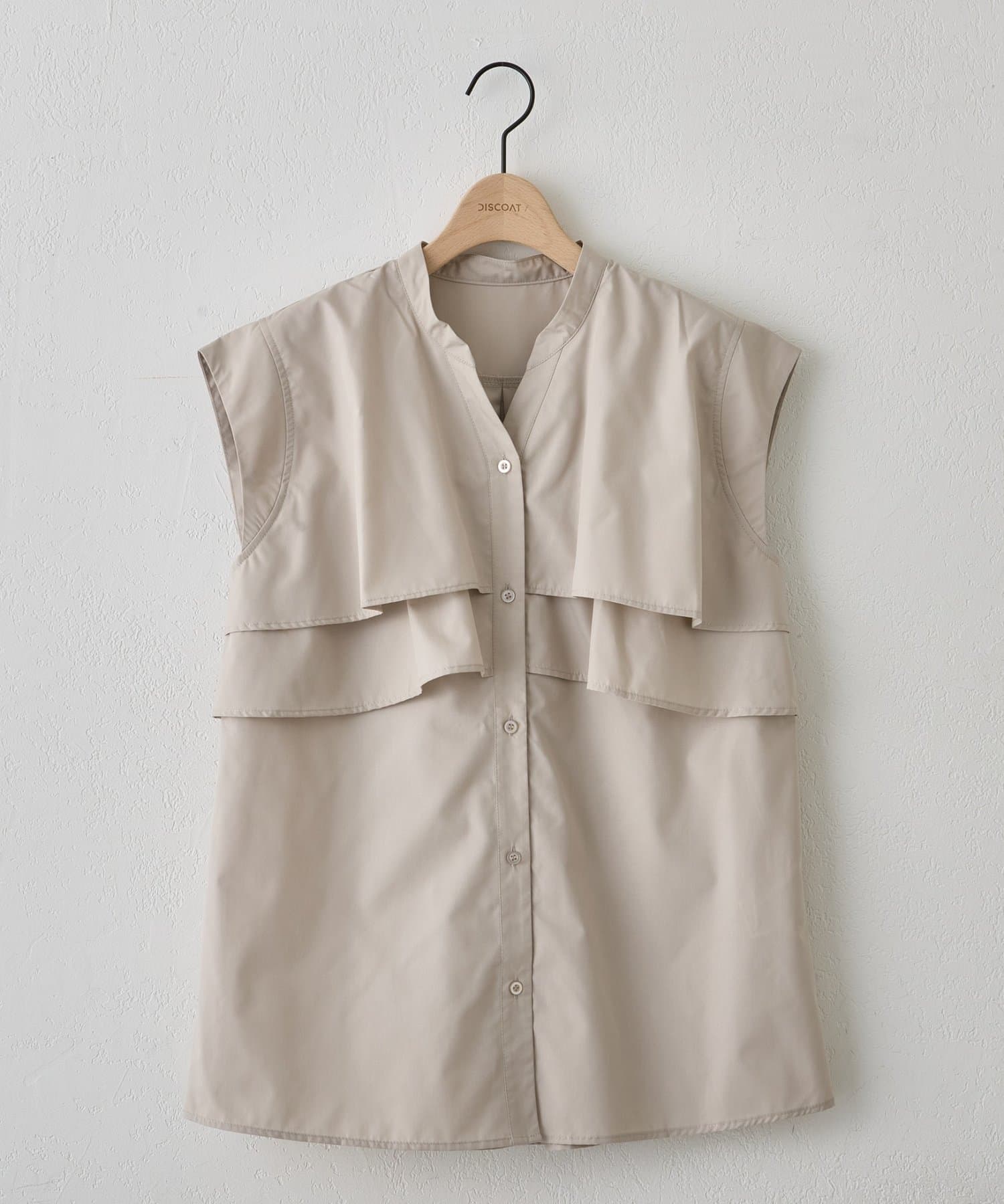 DISCOAT(ディスコート) 【WEB限定】ヨークフリルノースリブラウス