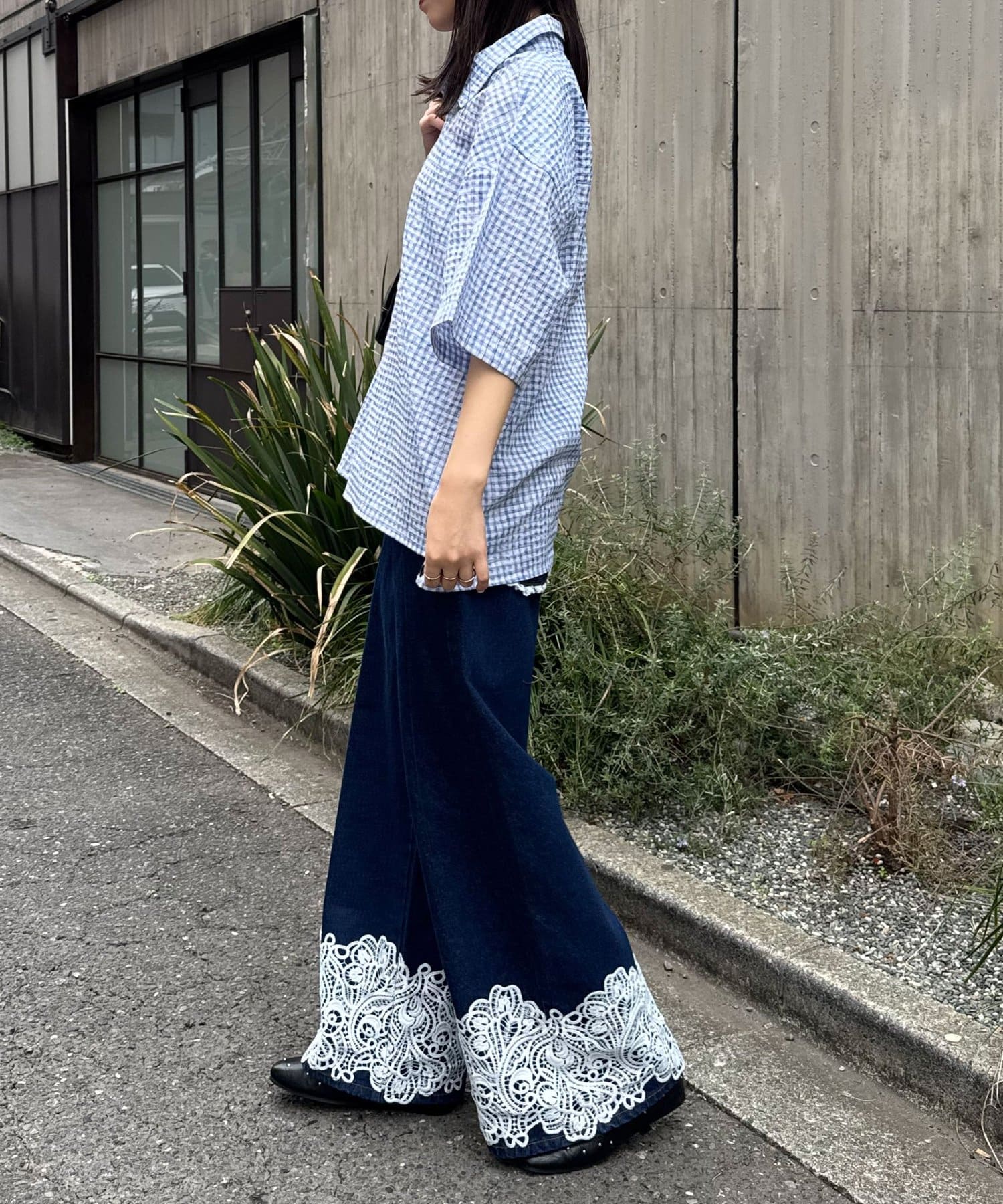 CIAOPANIC(チャオパニック) チェックサッカー半袖シャツ