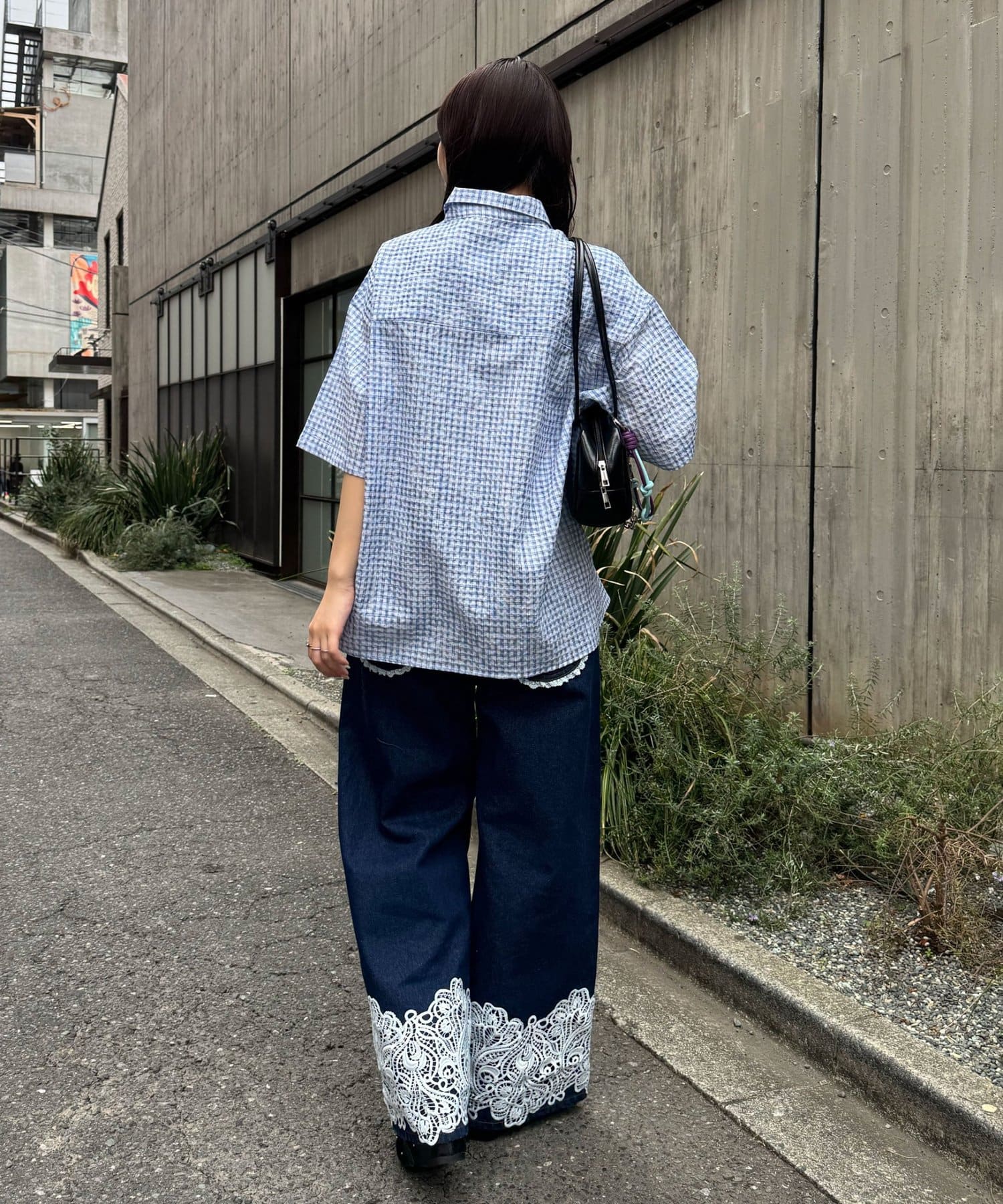 CIAOPANIC(チャオパニック) チェックサッカー半袖シャツ