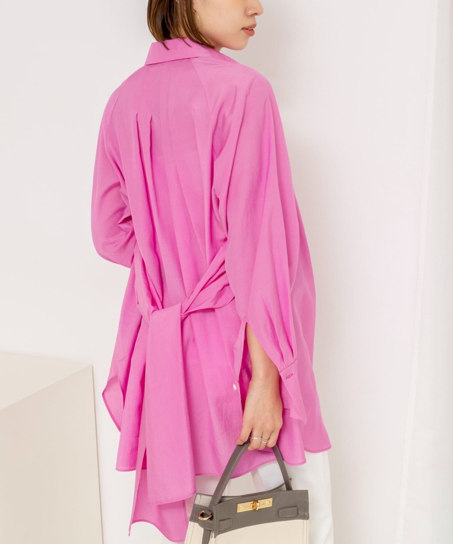 NOLLEY'S(ノーリーズ) ウォッシャブルウエストリボン2WAYロングシャツ