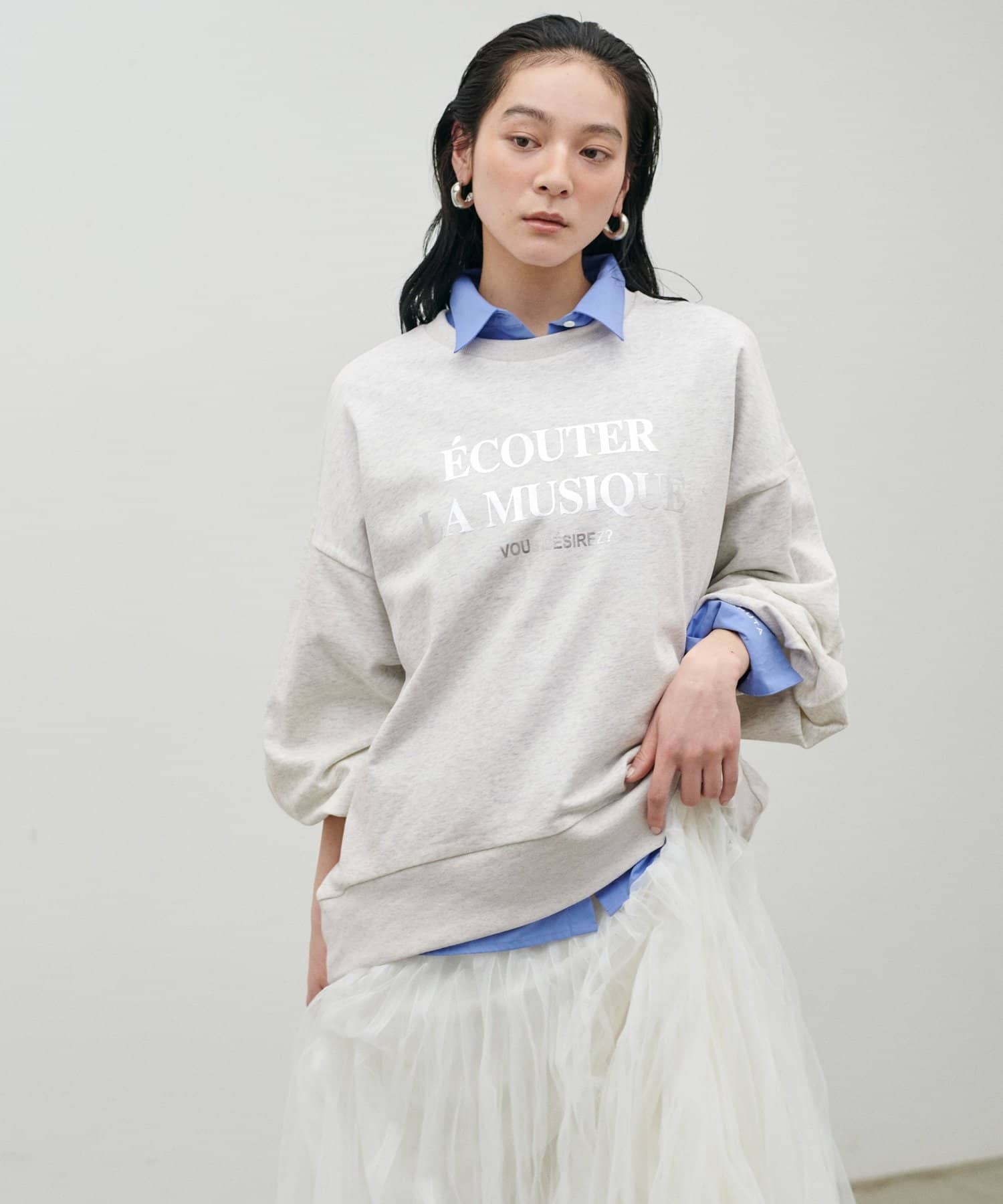 LARUTA(ラルータ) タックスリーブロゴスウェットプルオーバー