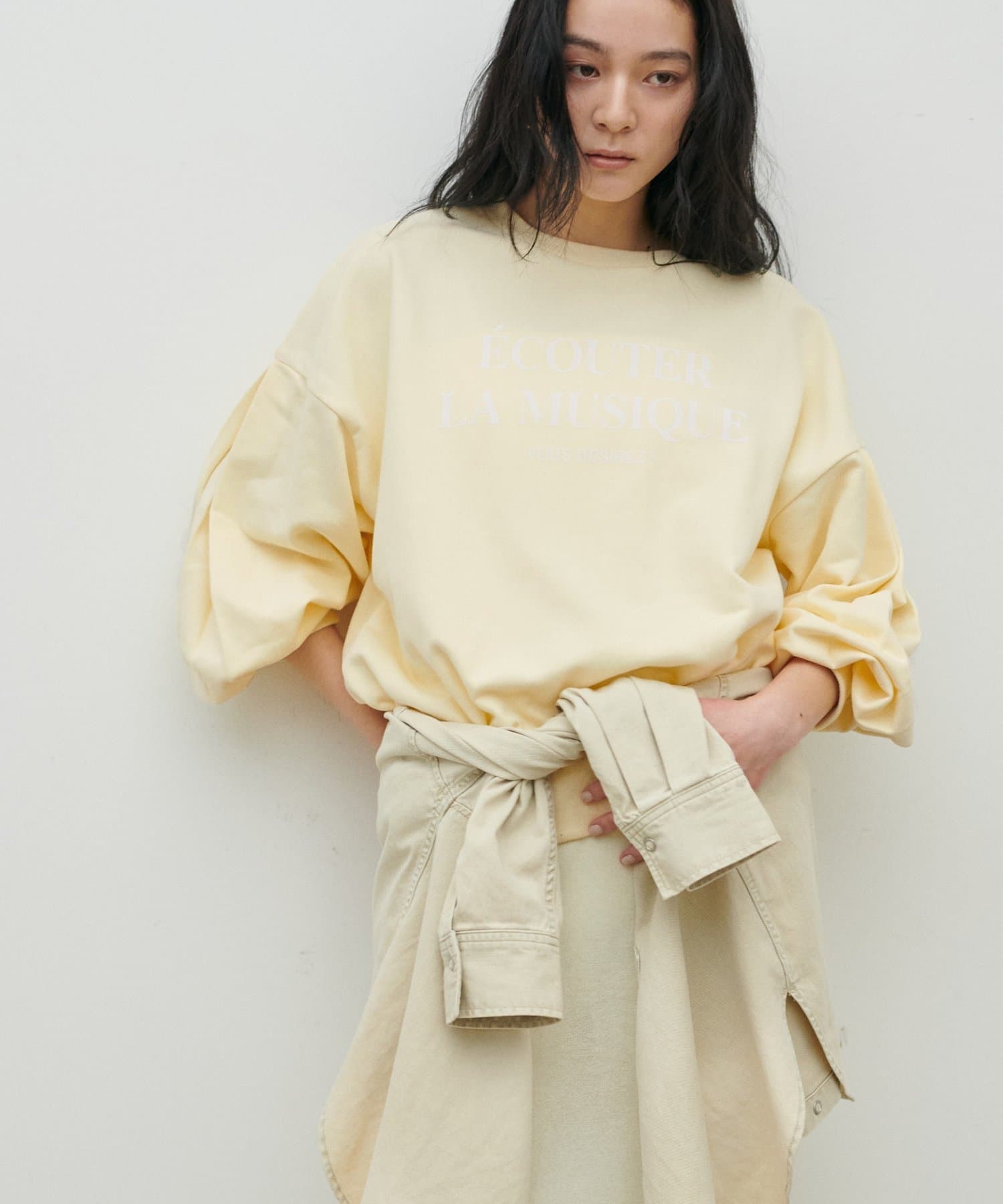 LARUTA(ラルータ) タックスリーブロゴスウェットプルオーバー