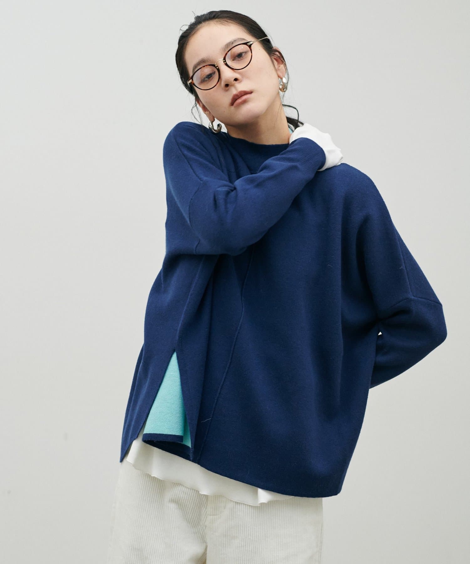 LARUTA(ラルータ) Wフェイス接結リバーシブルニットプルオーバー