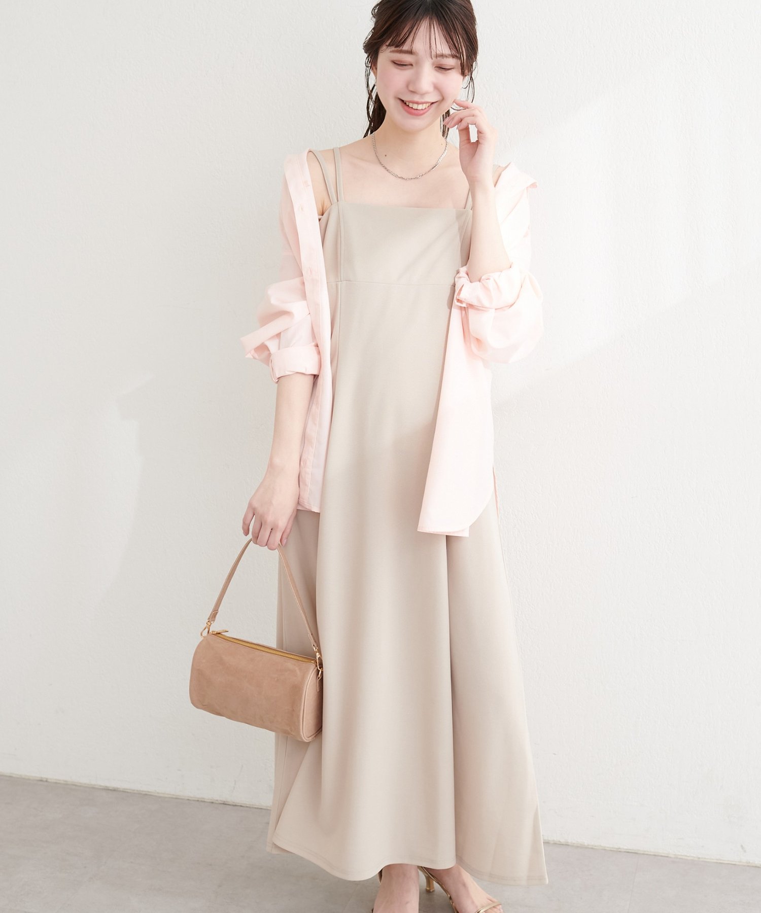 natural couture(ナチュラルクチュール) カットジョーゼットキャミワンピース