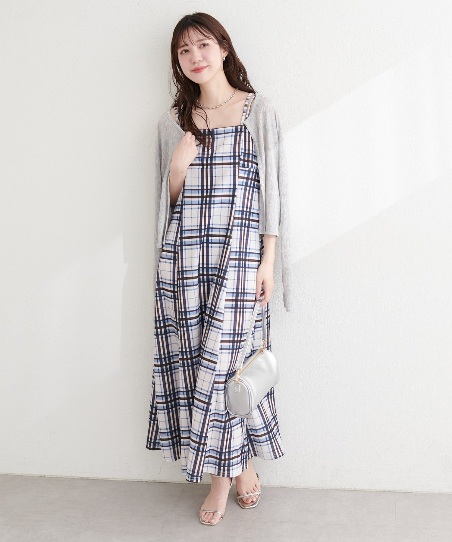 natural couture(ナチュラルクチュール) カットジョーゼットキャミワンピース