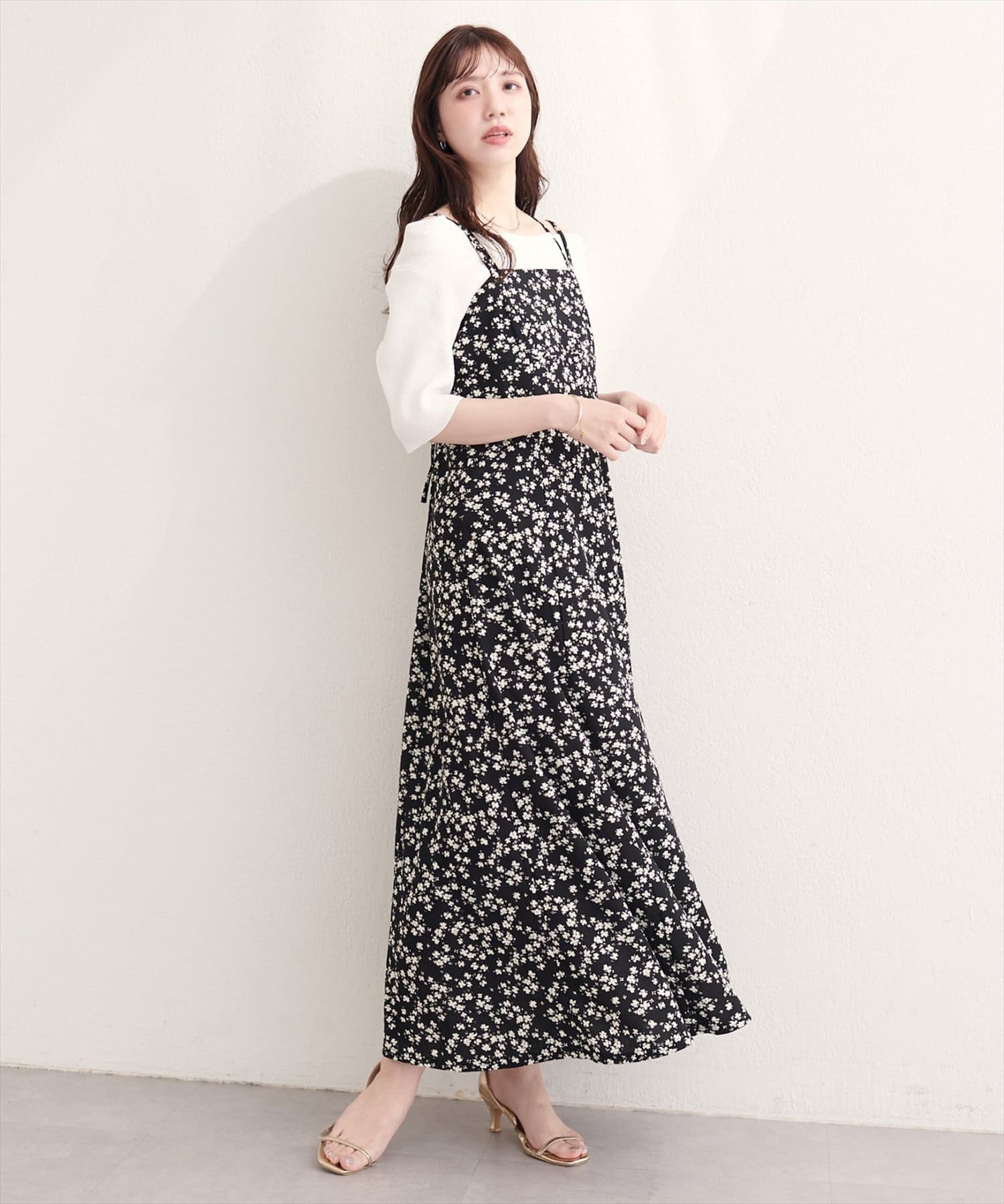 natural couture(ナチュラルクチュール) カットジョーゼットキャミワンピース