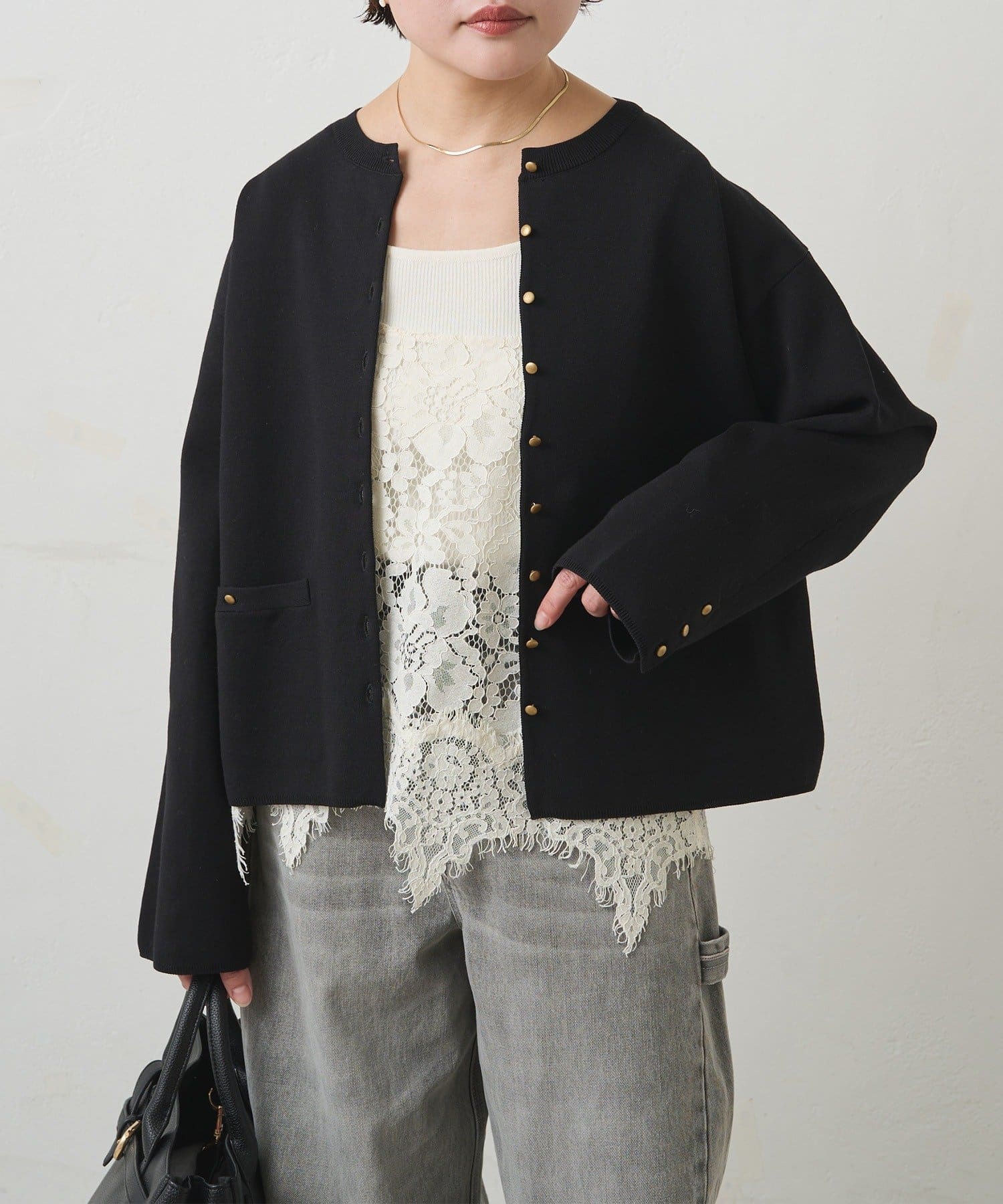 PUAL CE CIN(ピュアルセシン) 【手洗い可能】ミラノリブニットカーディガン