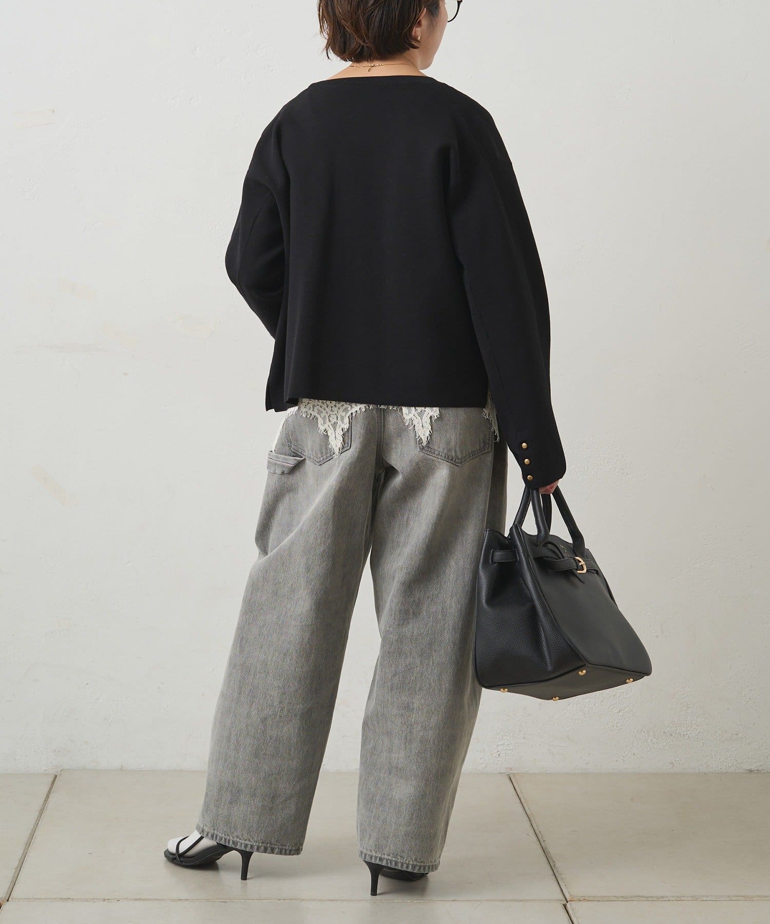 PUAL CE CIN(ピュアルセシン) 【手洗い可能】ミラノリブニットカーディガン