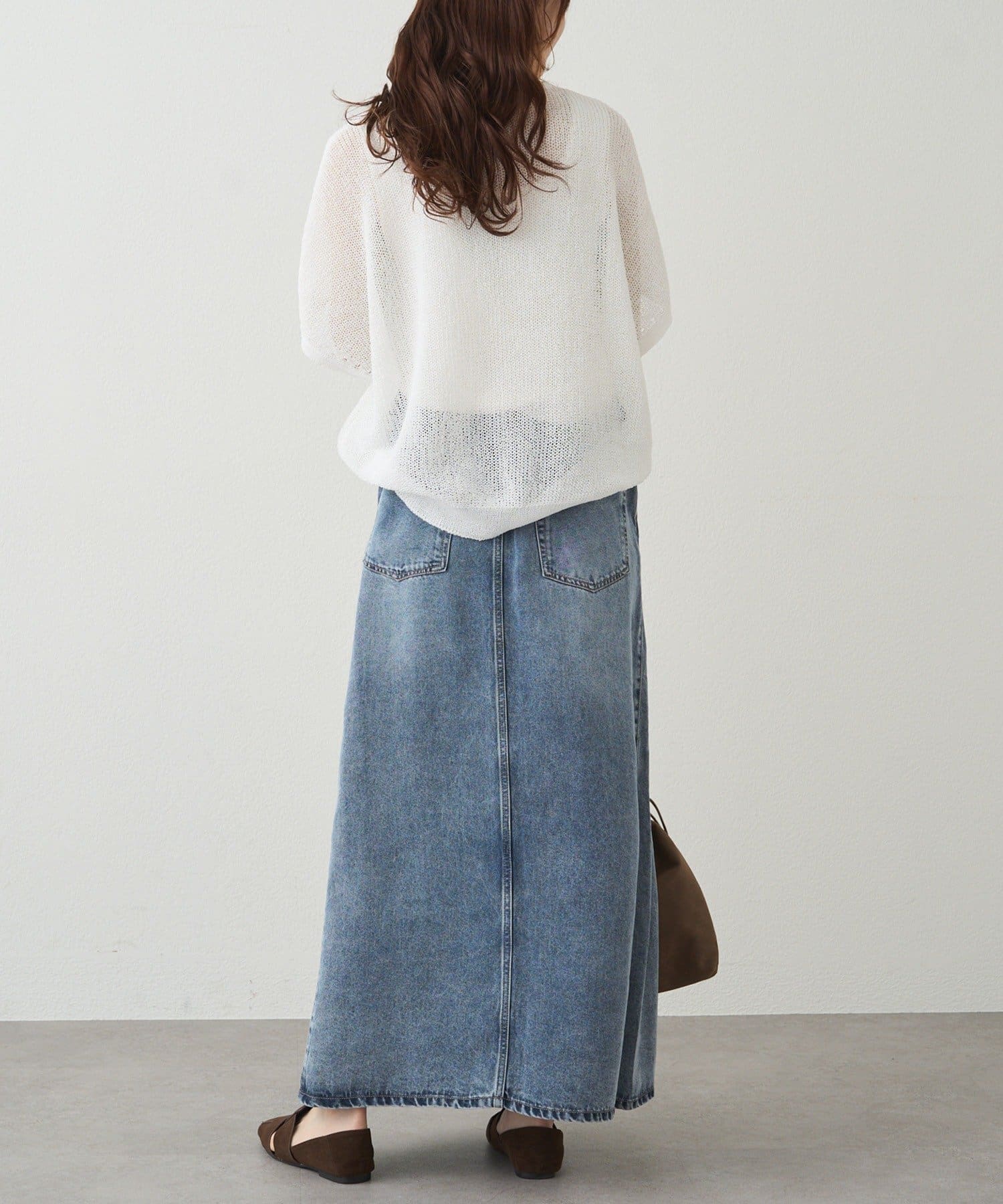 PUAL CE CIN(ピュアルセシン) リヨセル混デニムスカート