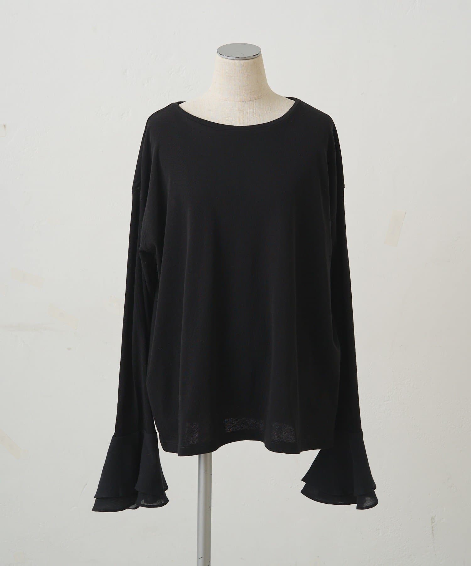 PUAL CE CIN(ピュアルセシン) 布帛フレアカフカットソー