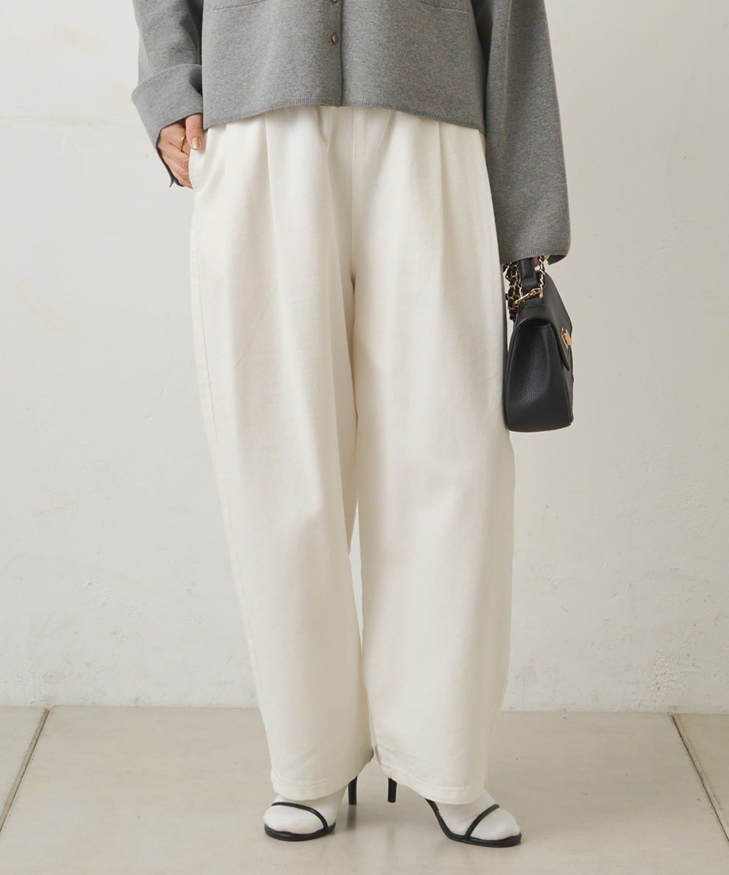 PUAL CE CIN(ピュアルセシン) リヨセル混デニムツータックイージーパンツ